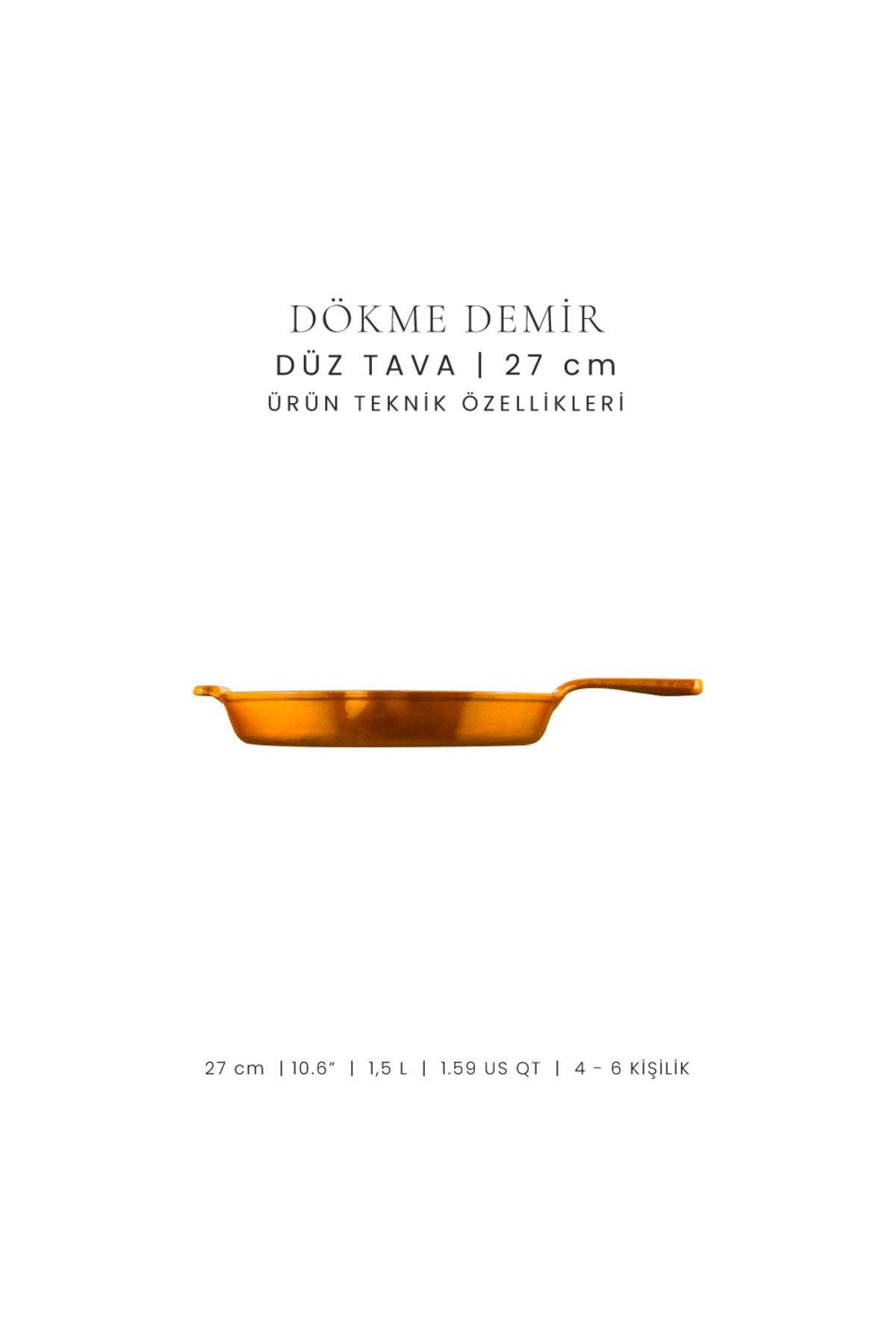 Voeux Amusant Döküm Düz Tava 27Cm