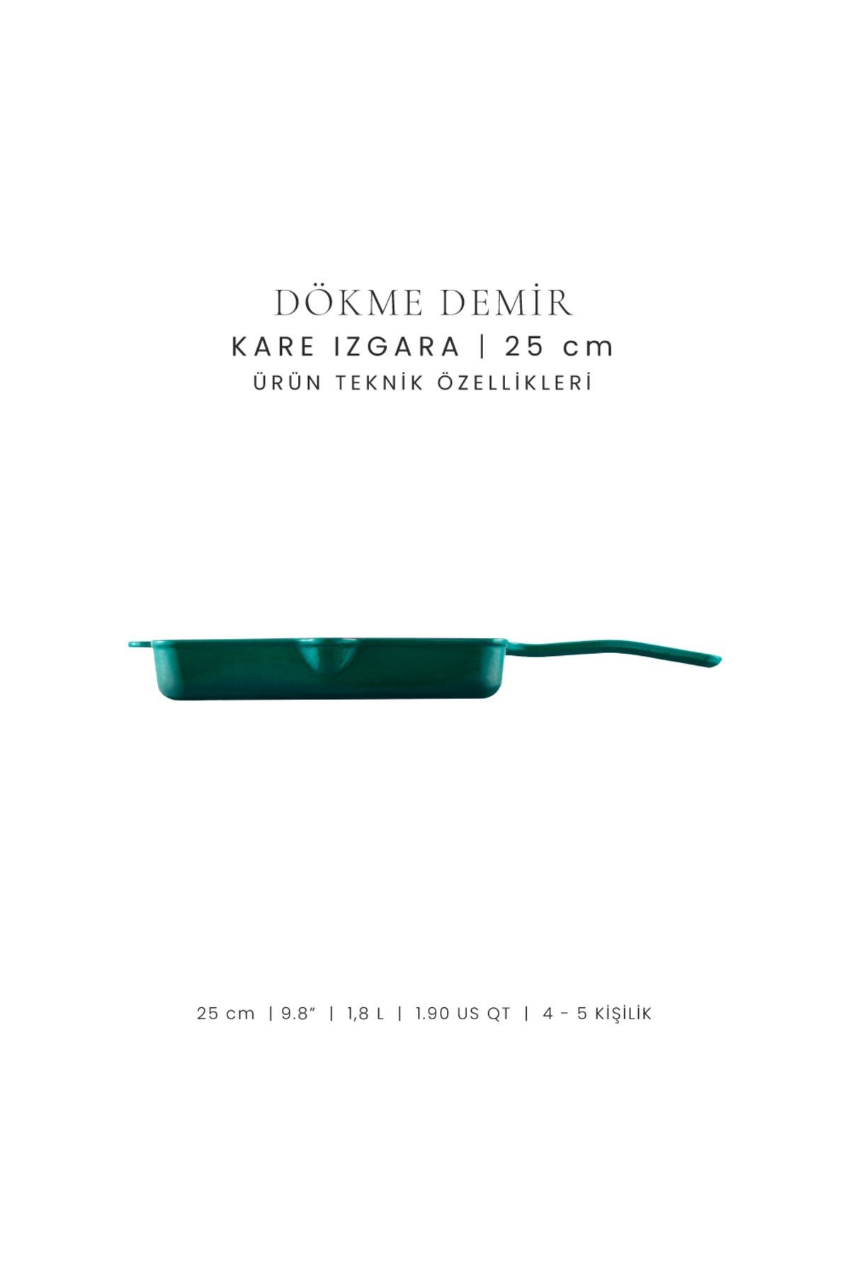 Voeux Profond Döküm Kare Izgara Tava 25Cm