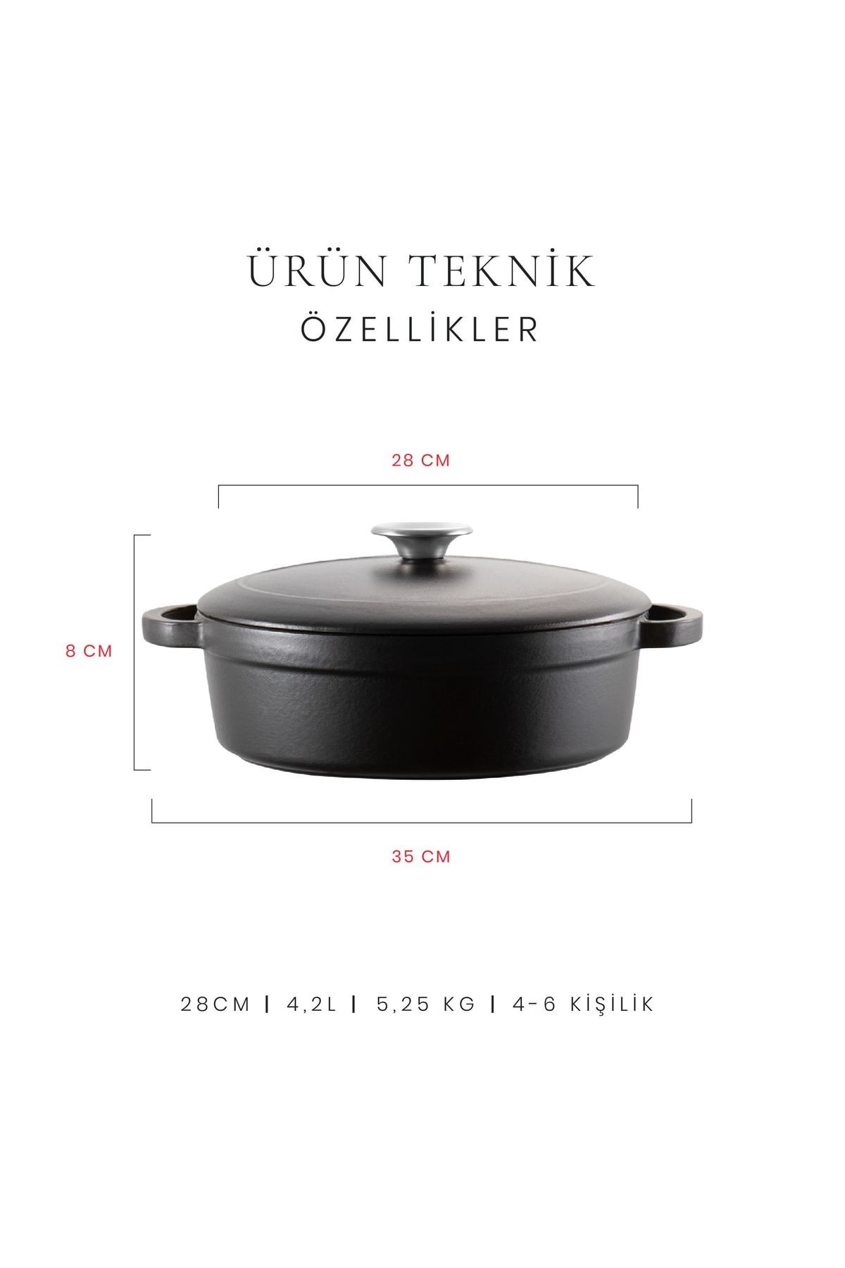 Voeux Elegance Döküm Sığ Tencere 28Cm
