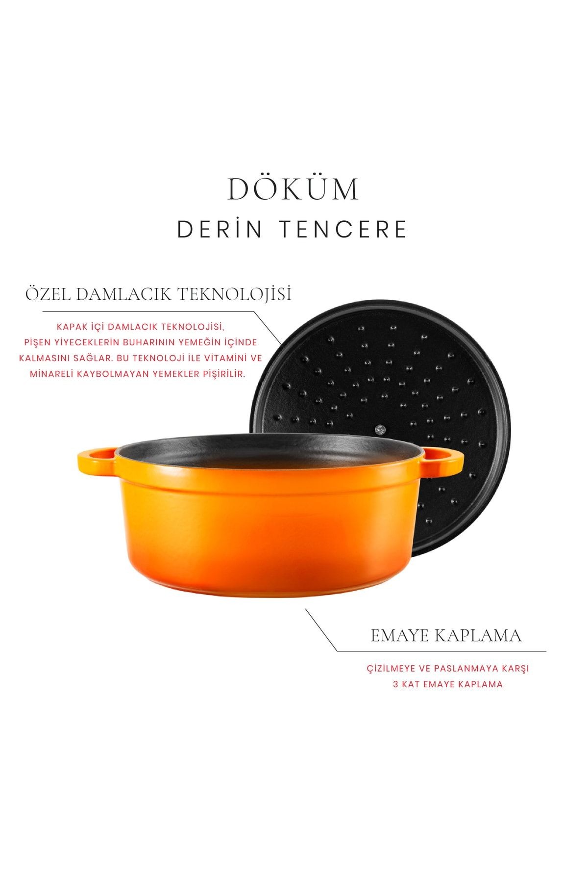 Voeux Amusant Döküm Derin Tencere 24Cm