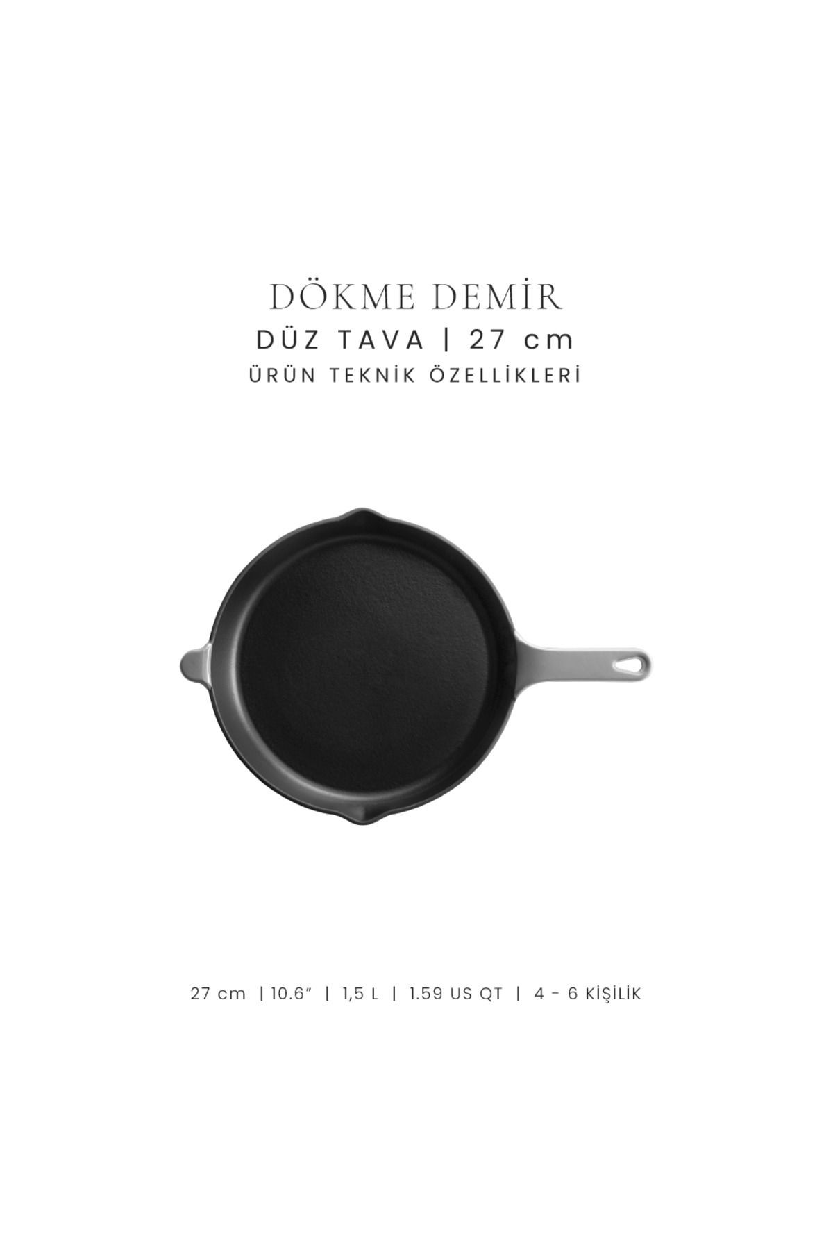 Voeux Gracieuse Döküm Düz Tava 27Cm