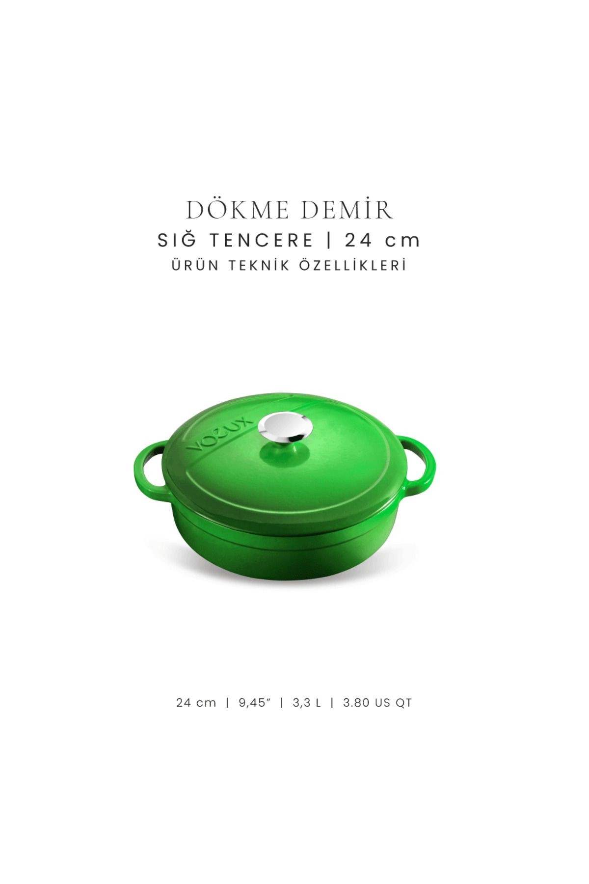 Voeux Forêt Döküm Sığ Tencere 24Cm