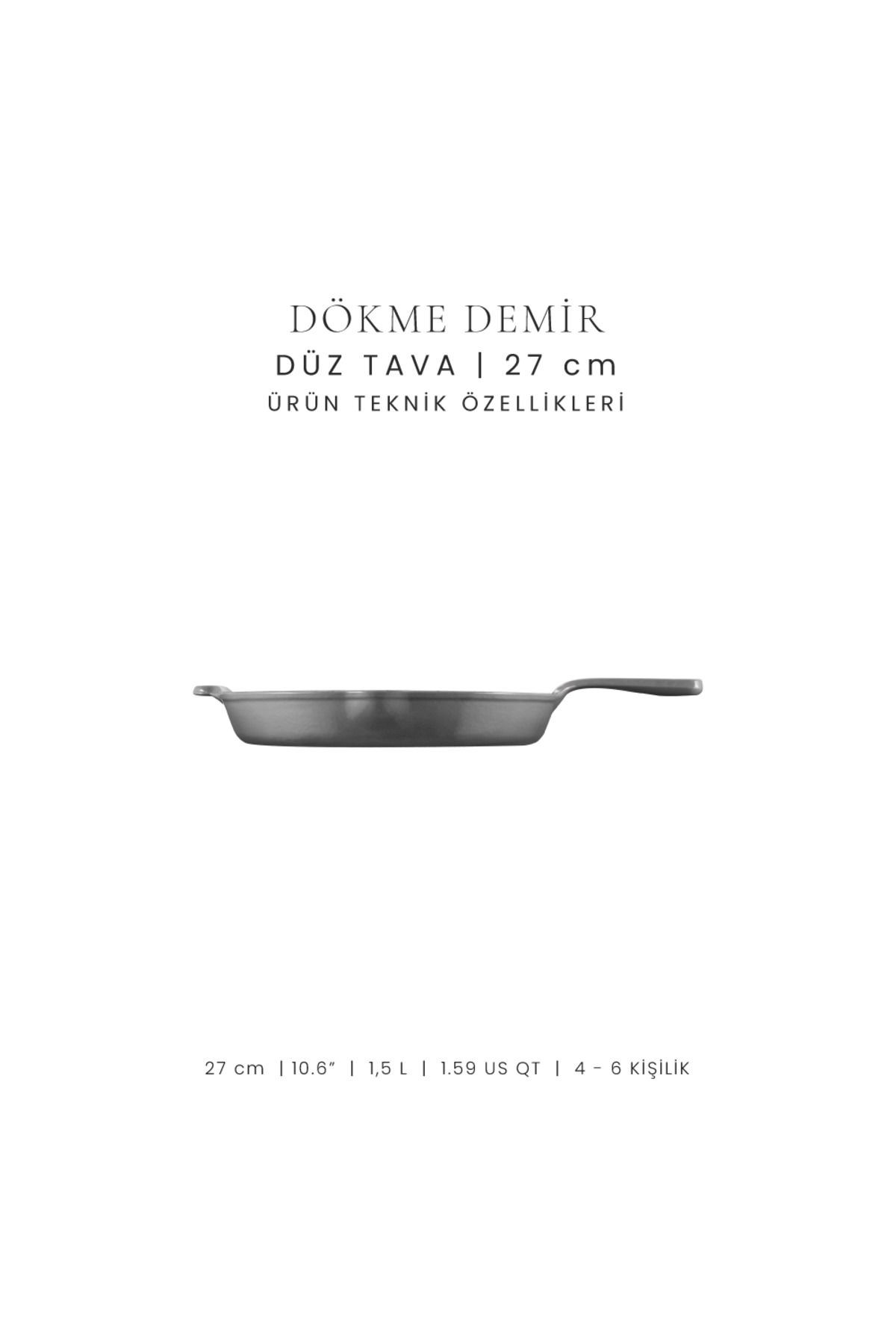 Voeux Gracieuse Döküm Düz Tava 27Cm