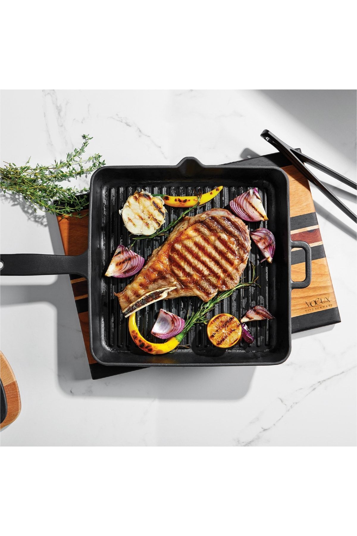Voeux Elegance Döküm Kare Izgara Tava 25Cm