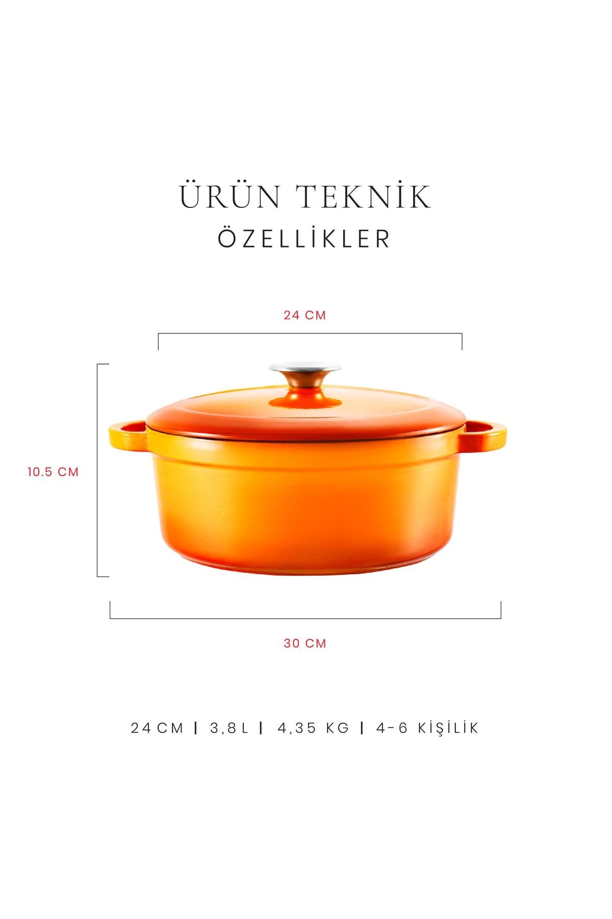 Voeux Amusant Döküm Derin Tencere 24Cm