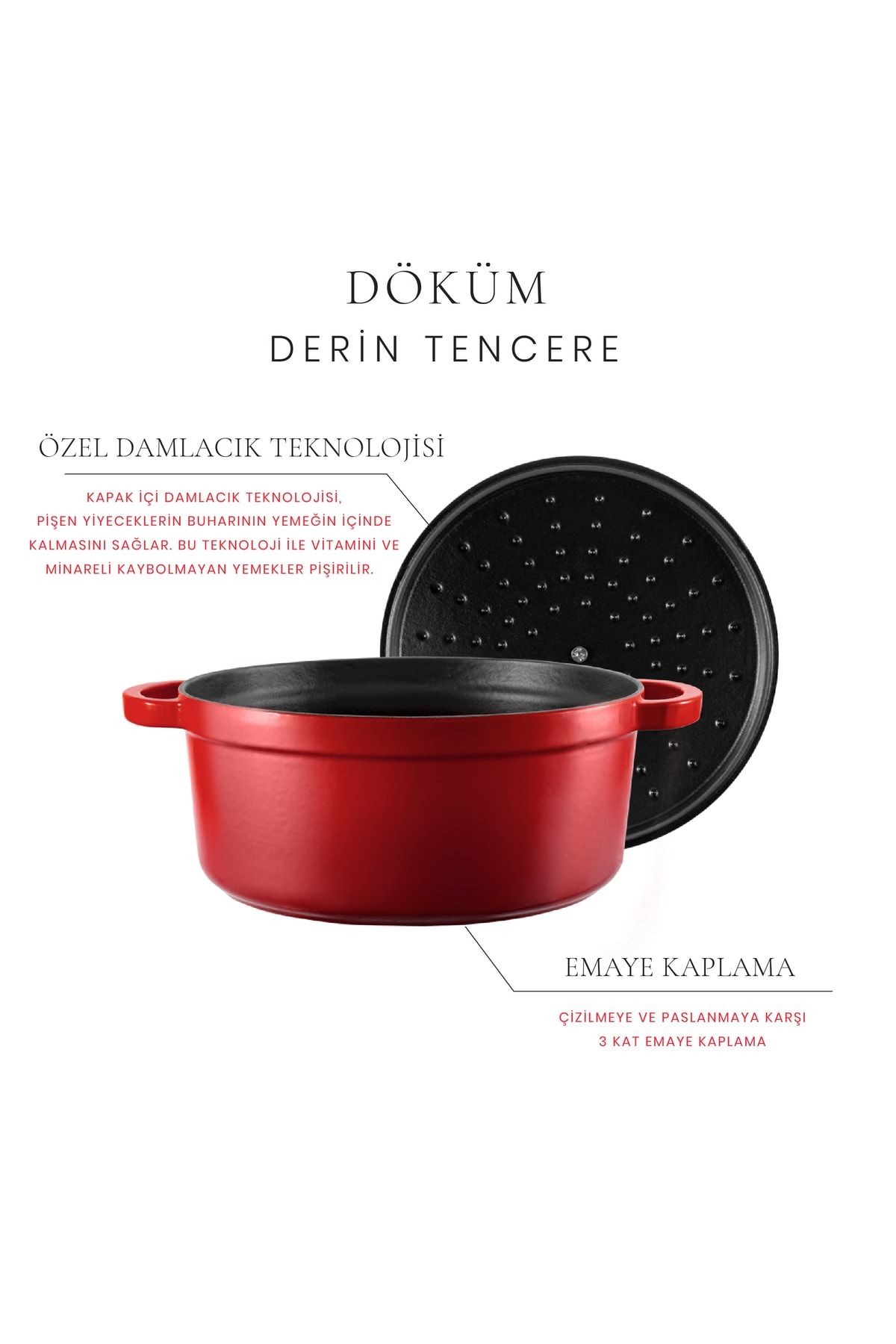 Voeux L’Amour Döküm Derin Tencere 24Cm