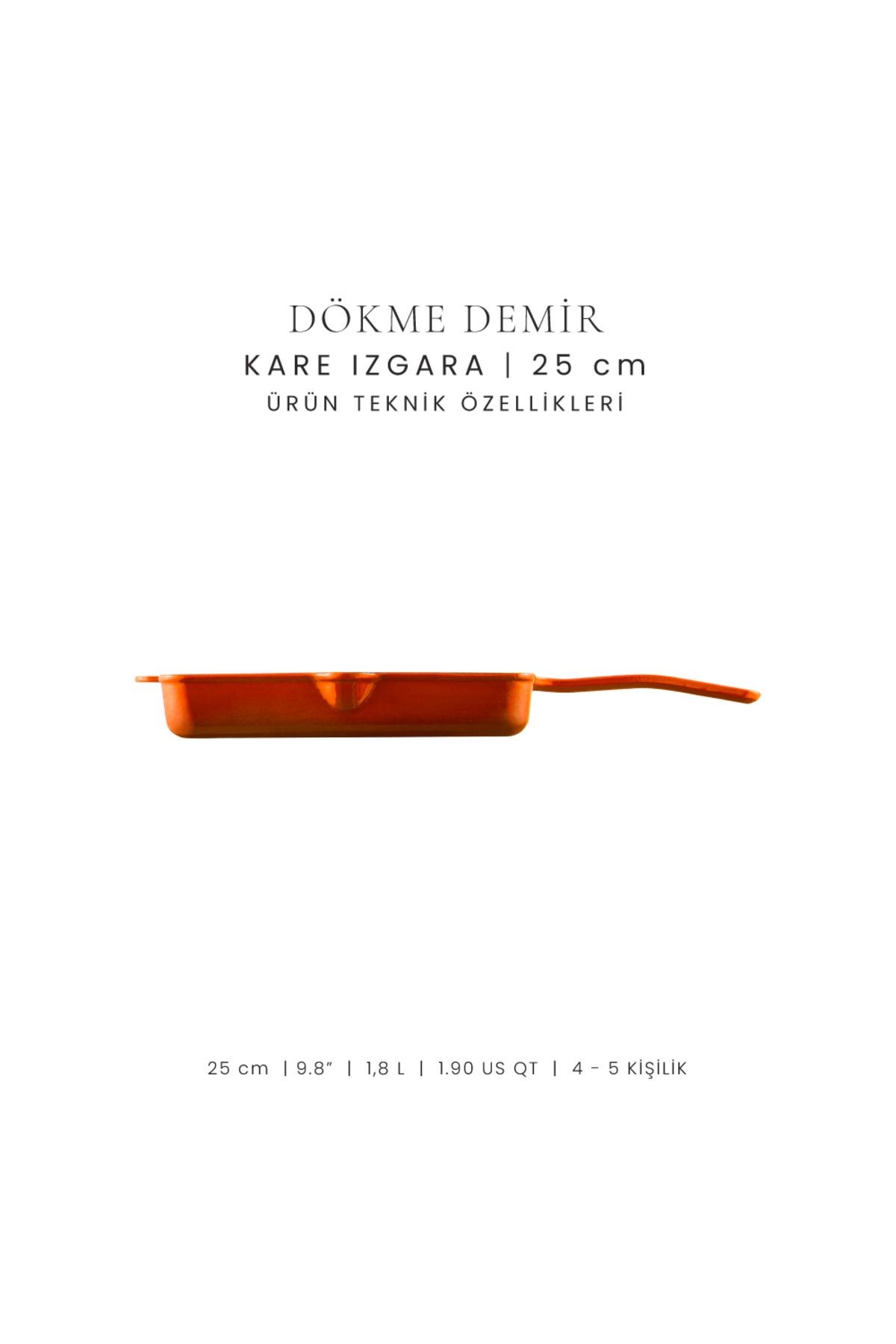 Voeux Amusant Döküm Kare Izgara Tava 25Cm