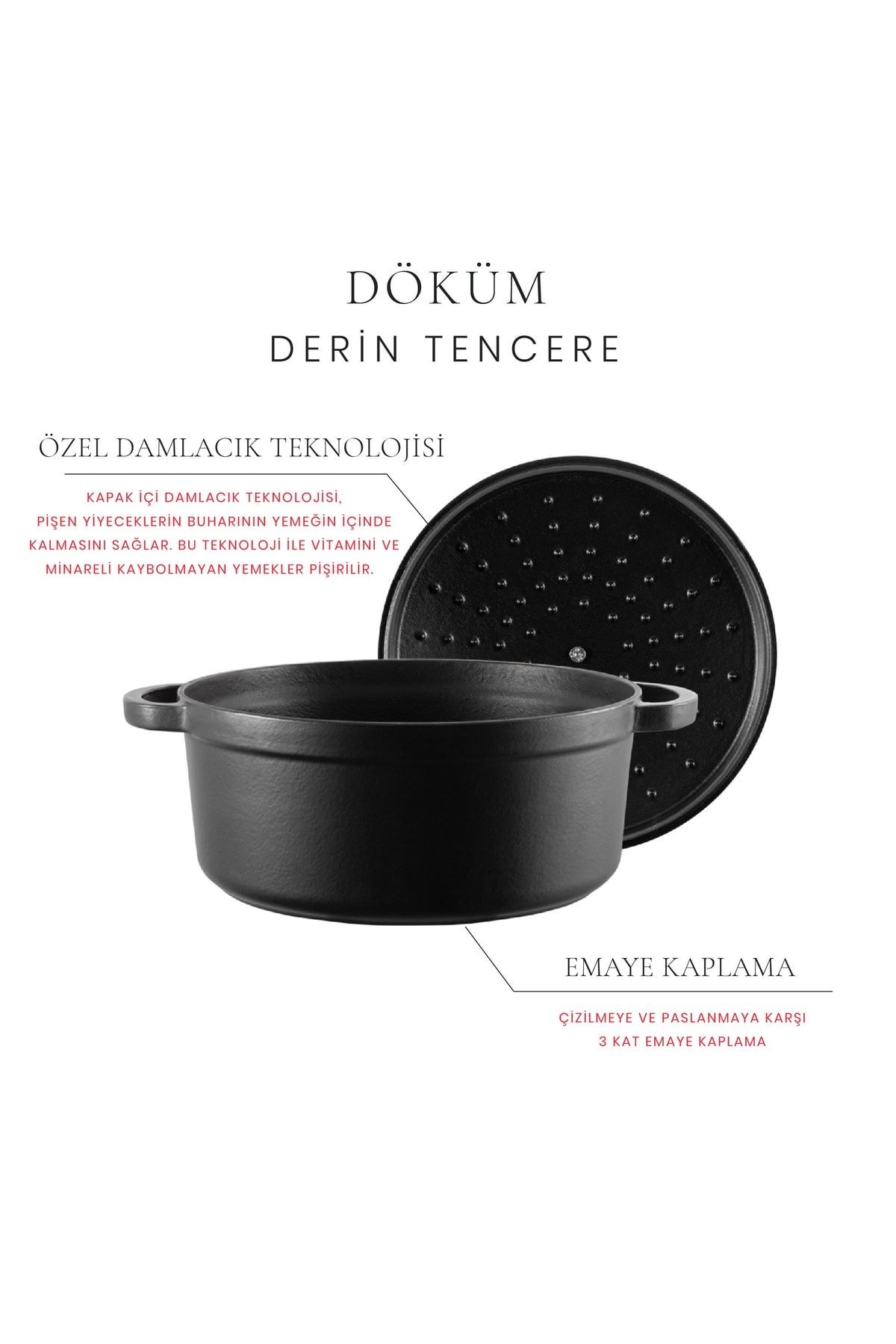 Voeux Elegance Döküm Derin Tencere 24Cm