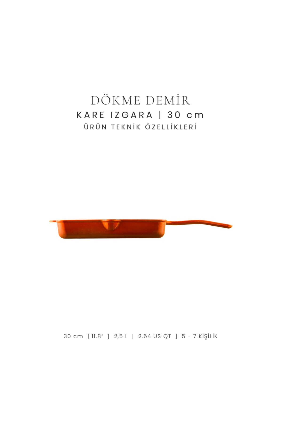 Voeux Amusant Döküm Kare Izgara Tava 30Cm
