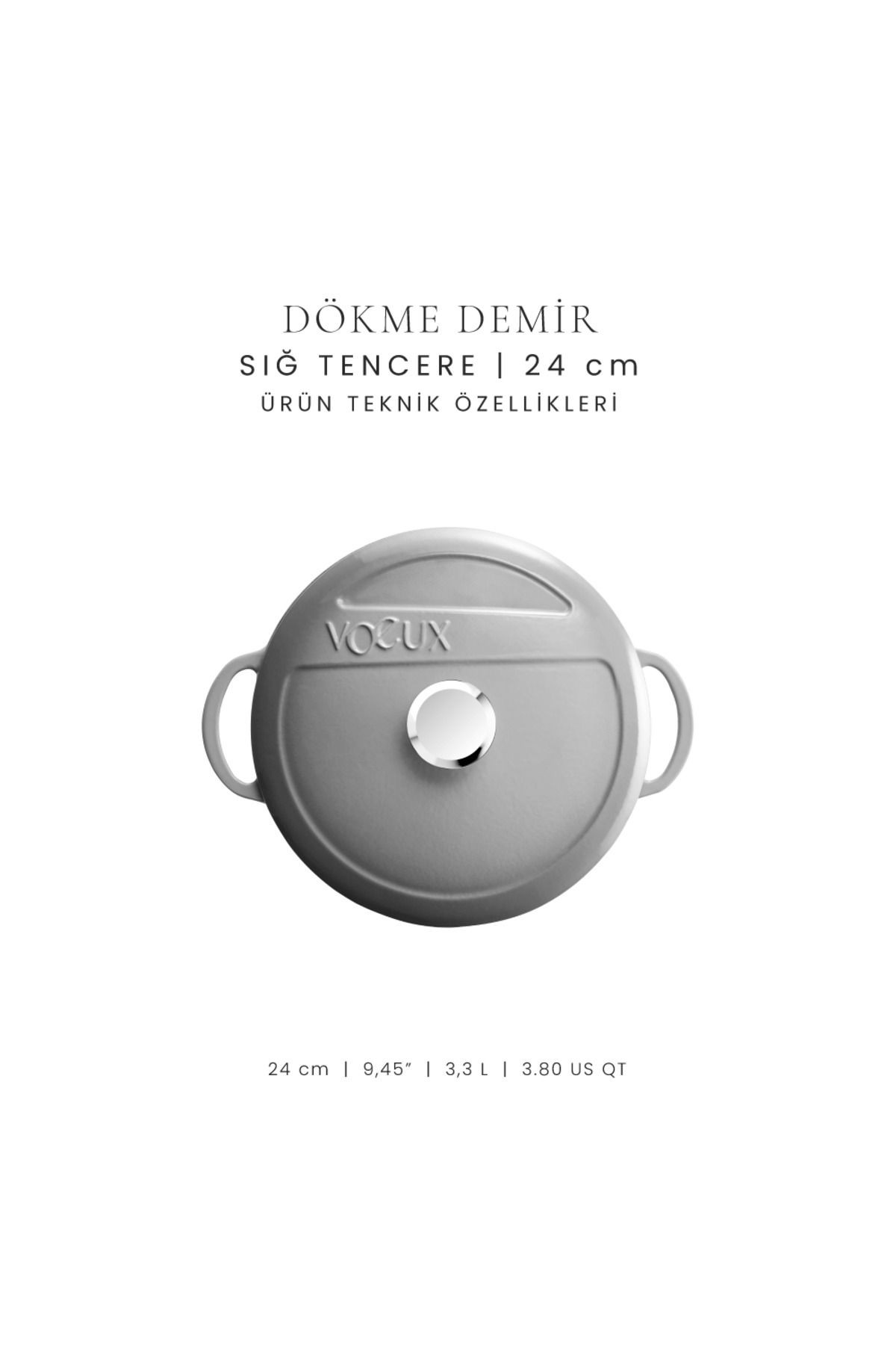Voeux Gracieuse Döküm Sığ Tencere 24 Cm