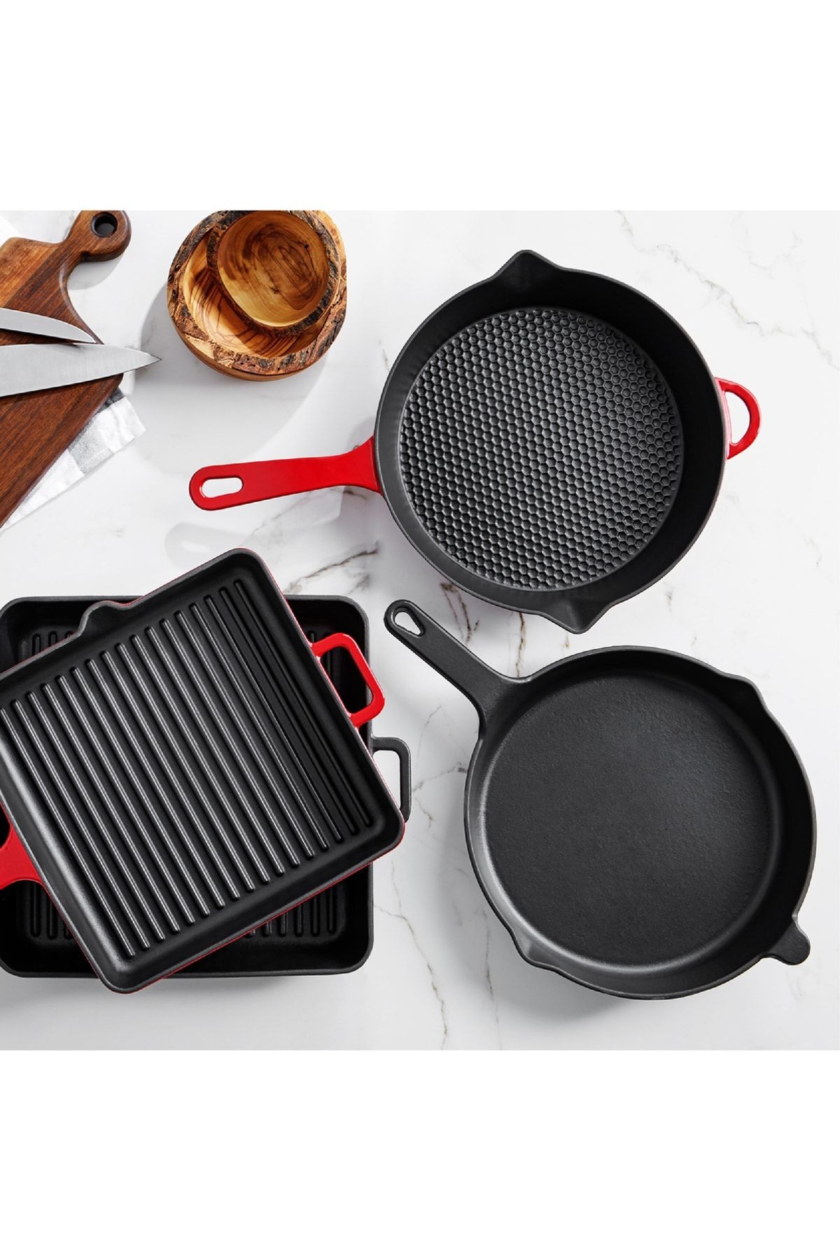 Voeux Elegance Yardımcı Kulplu Döküm Düz Tava 28Cm