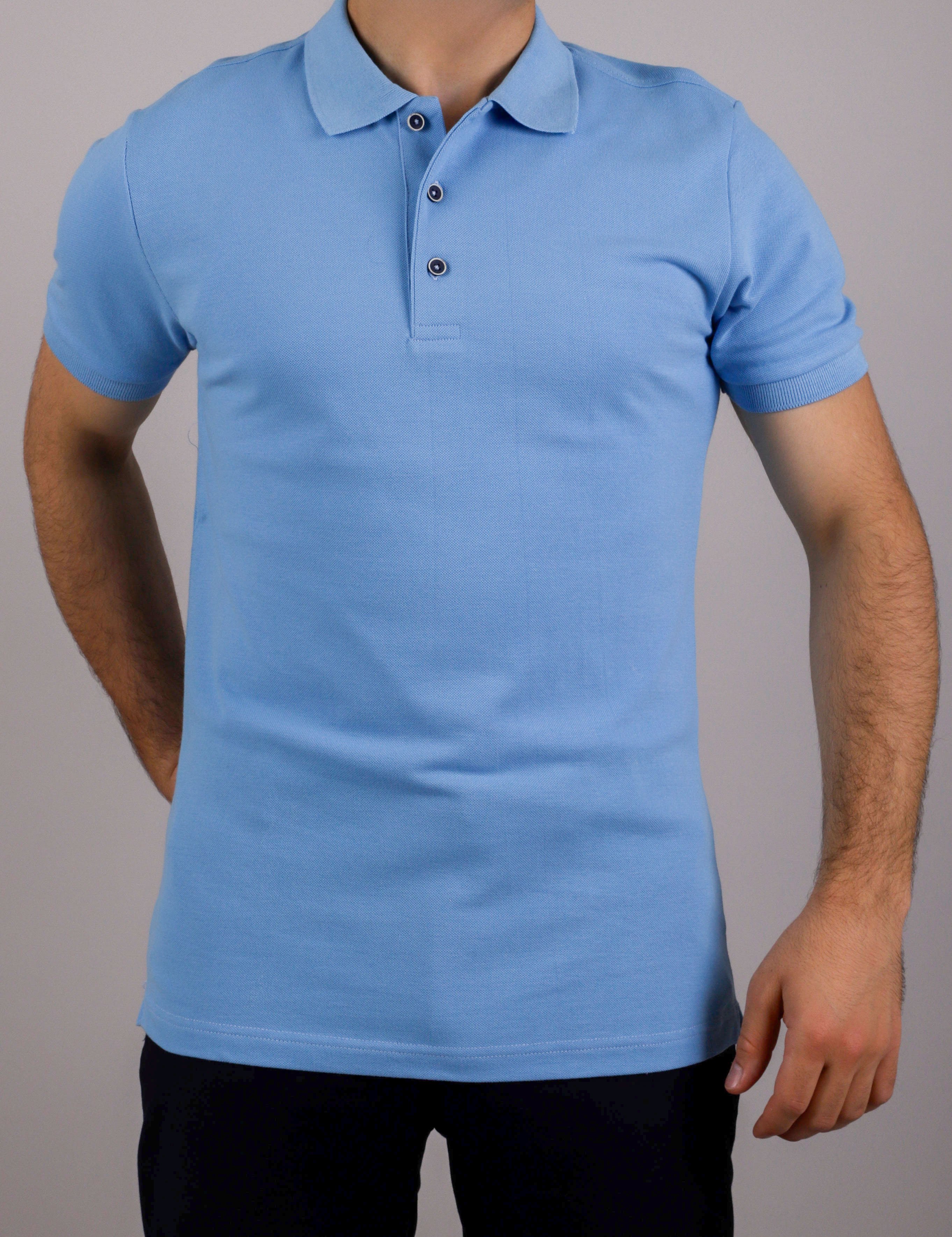 Mavi Renk Polo Yaka T-Shirt