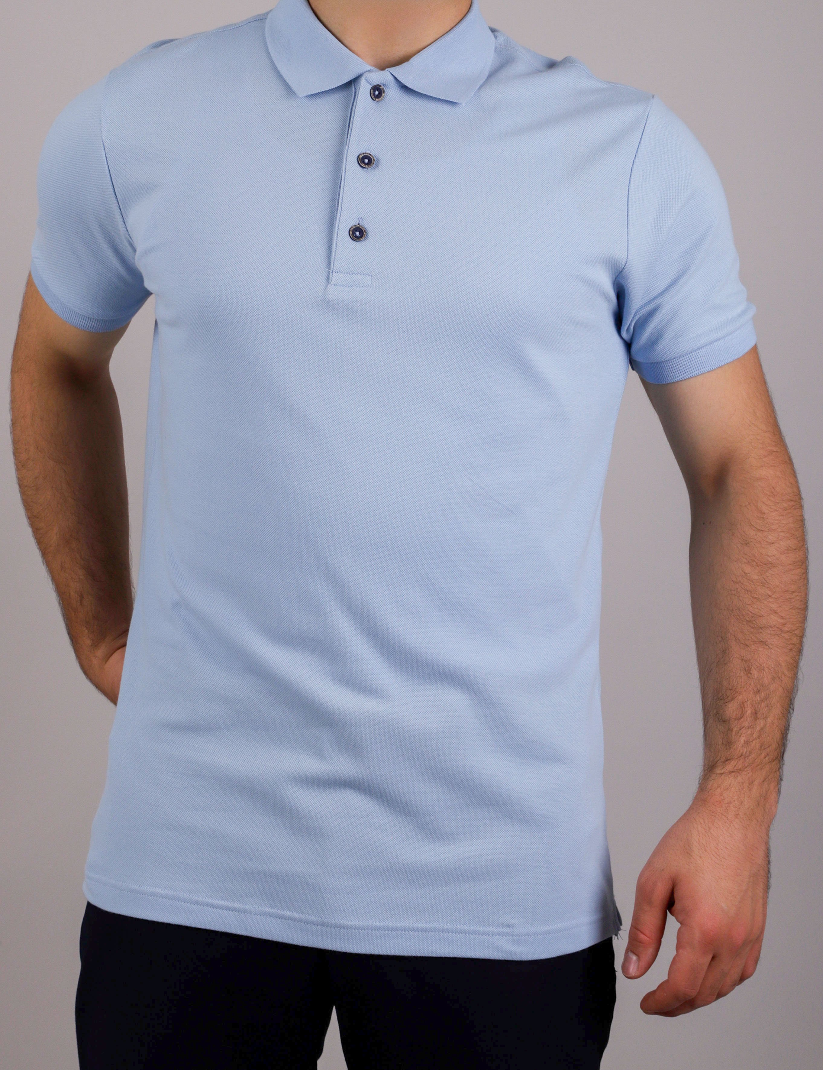 Açık-Mavi Renk Polo Yaka T-Shirt