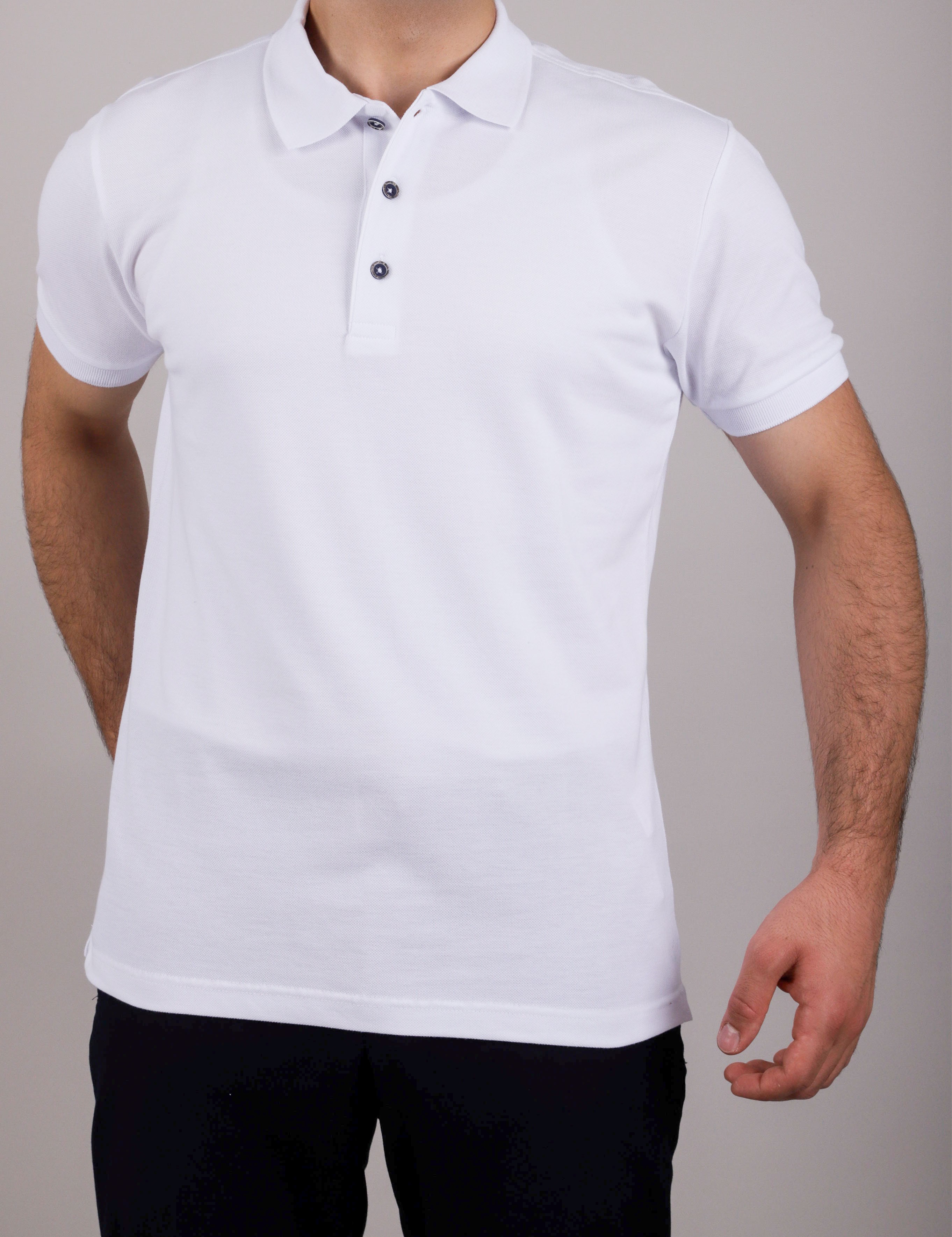 Beyaz Renk Polo Yaka T-Shirt