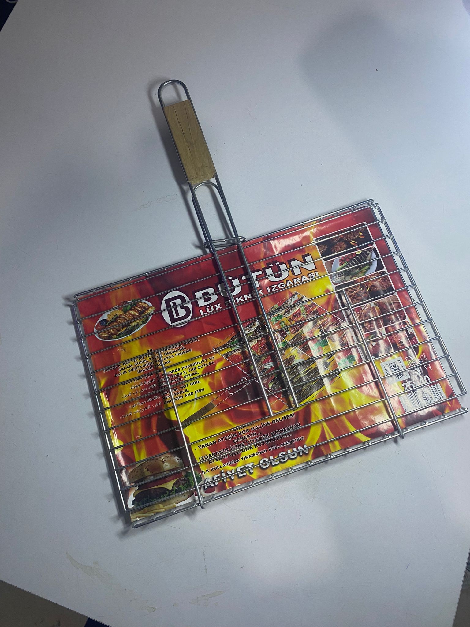 Bütün Lüks Mangal Izgara Teli – Ahşap Saplı