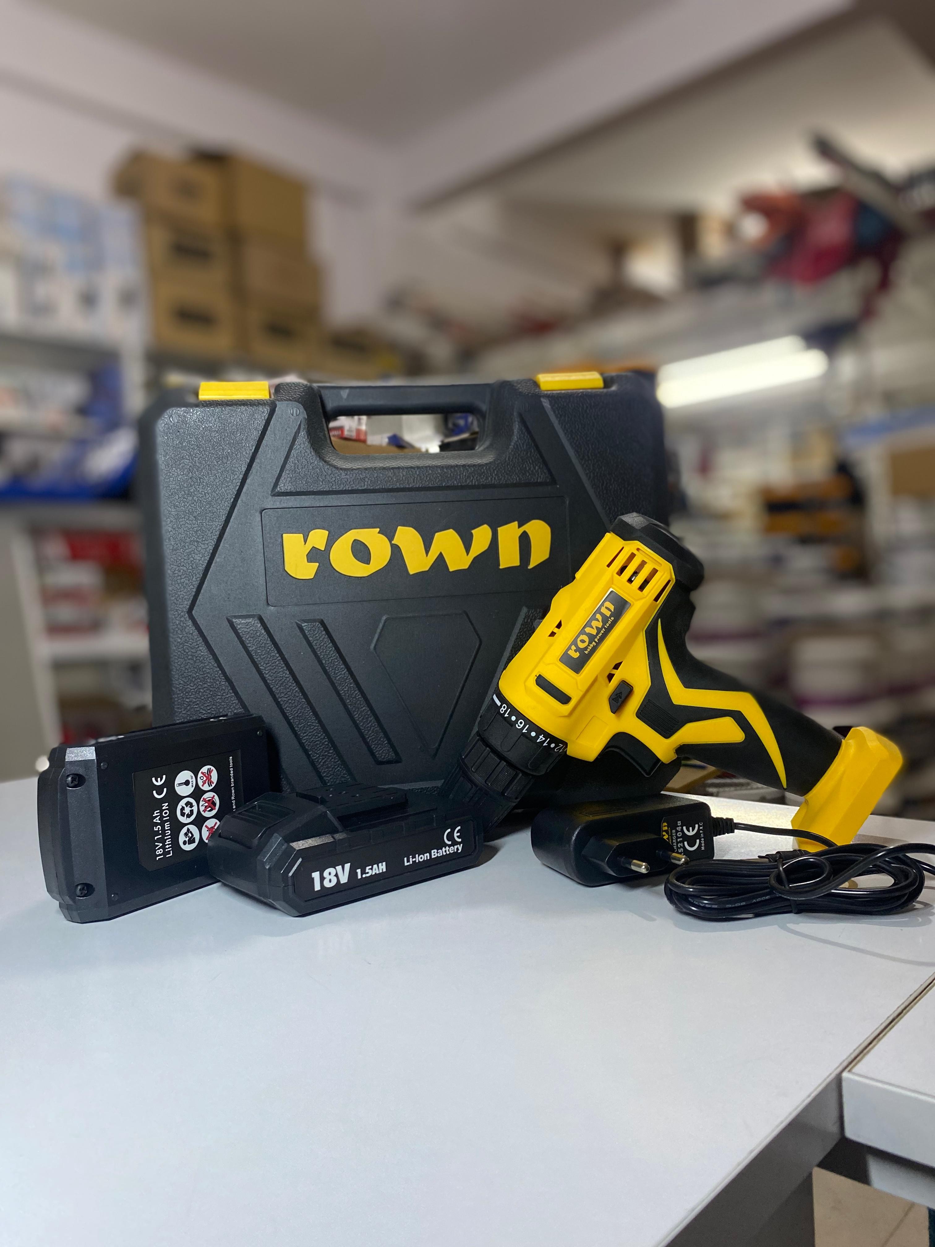 Rown RN6018 18V 1.3Ah Şarjlı Matkap Seti (2 Akülü)