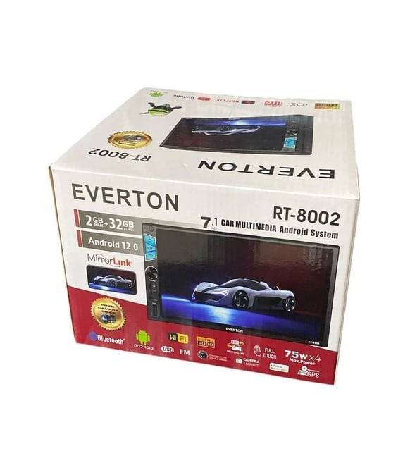Everton RT-8002 Android Double Teyp | 7" Full HD Ekran, Bluetooth, Navigasyon, Geri Görüş Destekli Araç Multimedya Sistemi