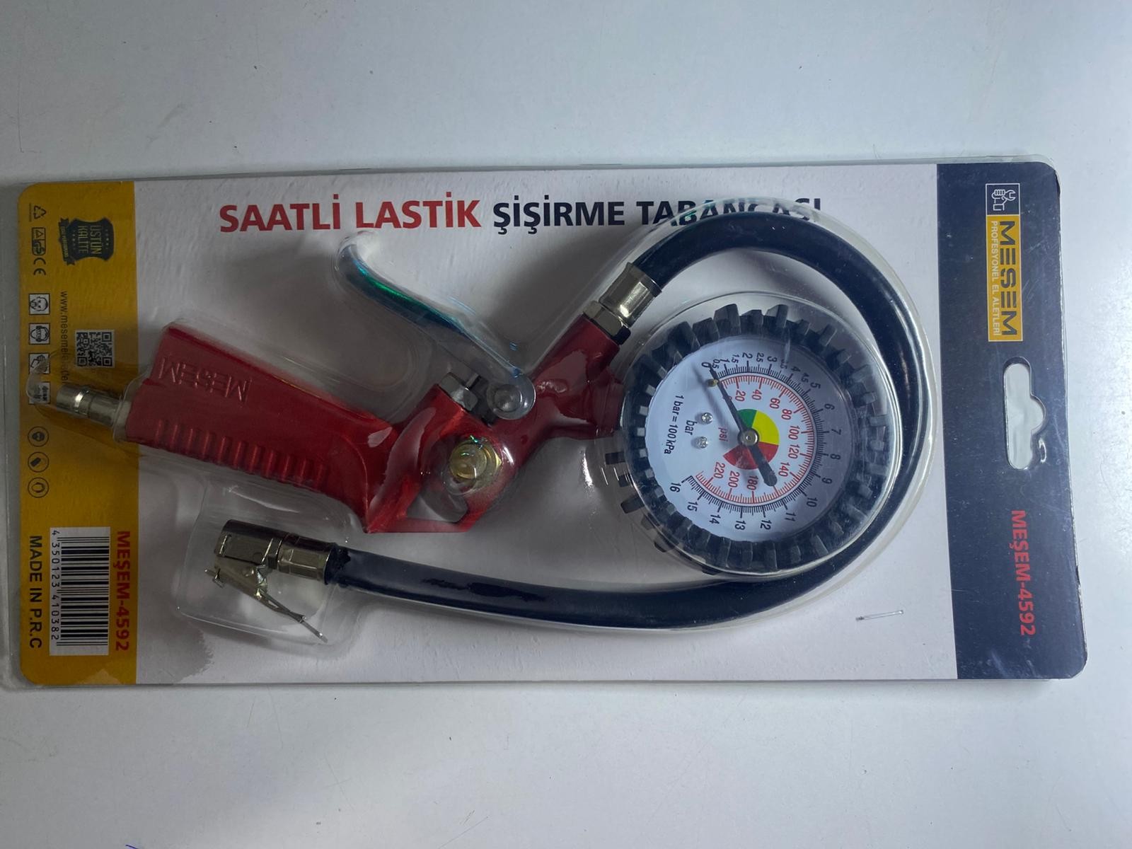 MEŞEM 4592 Saatli Lastik Şişirme Tabancası – Manometreli Hava Tabancası