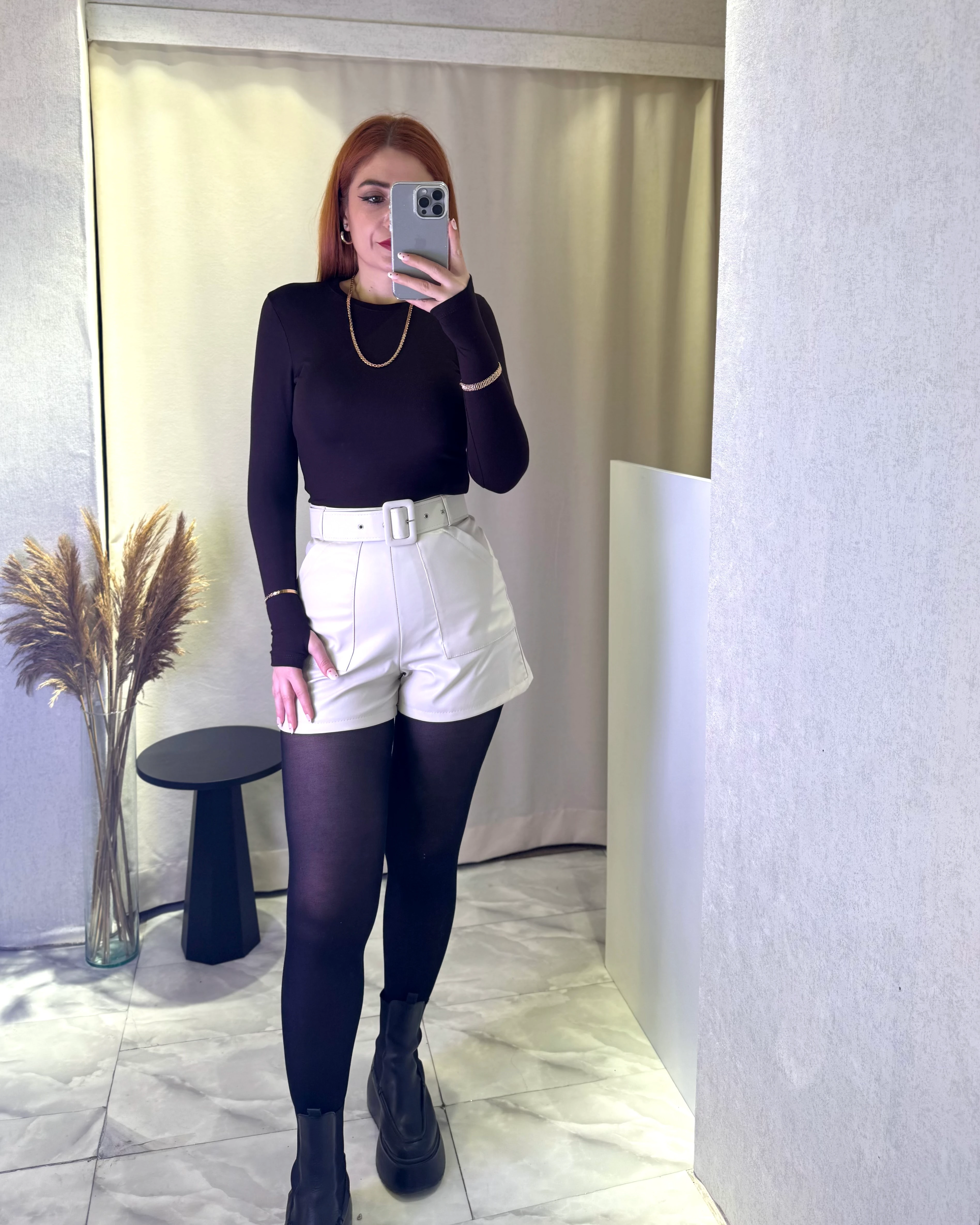 Modal Parmak Geçmeli Basic Yaka Bluz - kahverengi