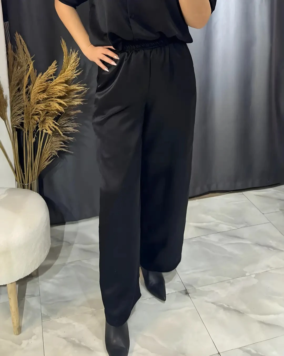 Saten Palazzo Pantolon