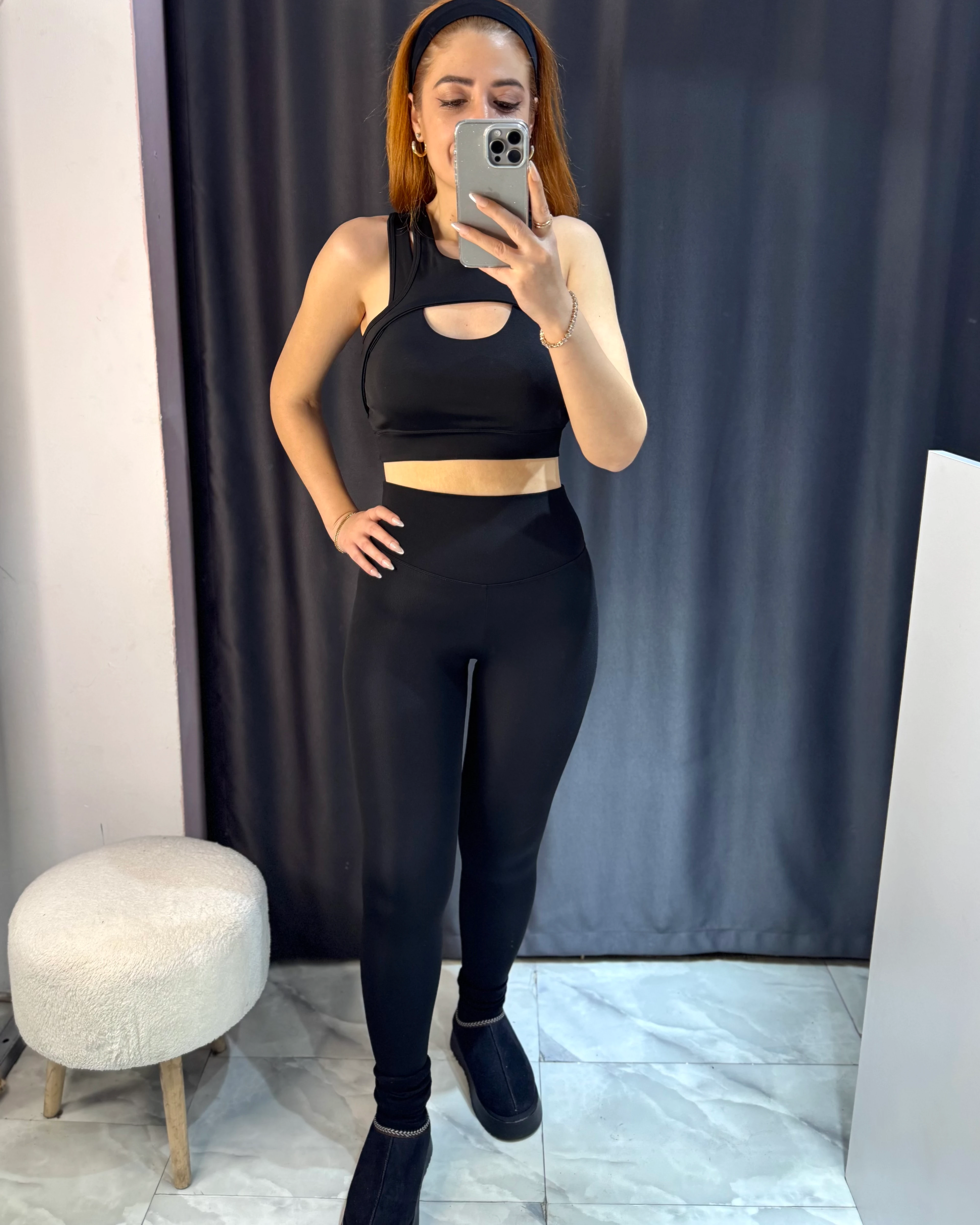 Şardonlu Basic Tayt - siyah