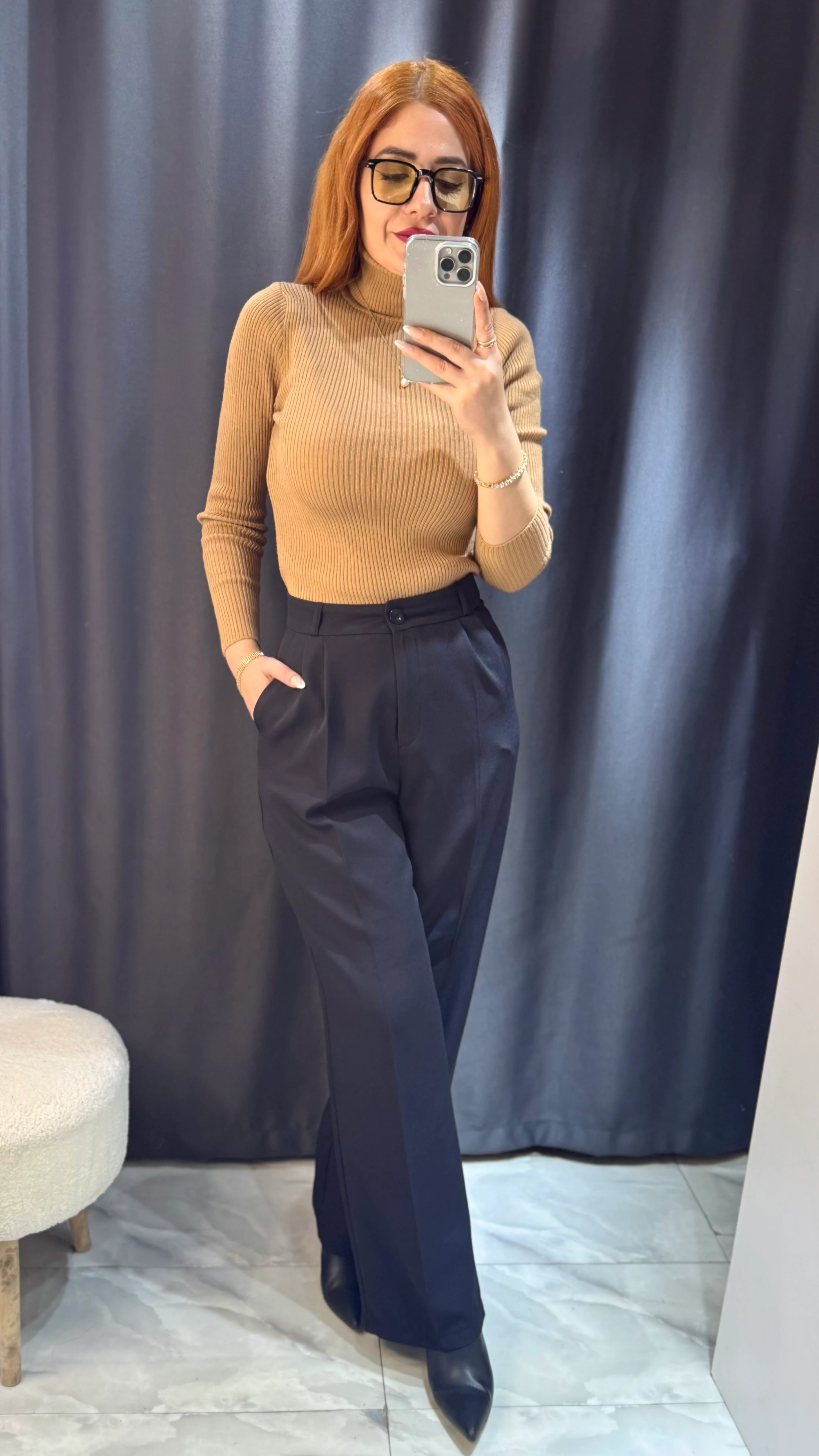 Yüksek Bel Palazzo Pantolon