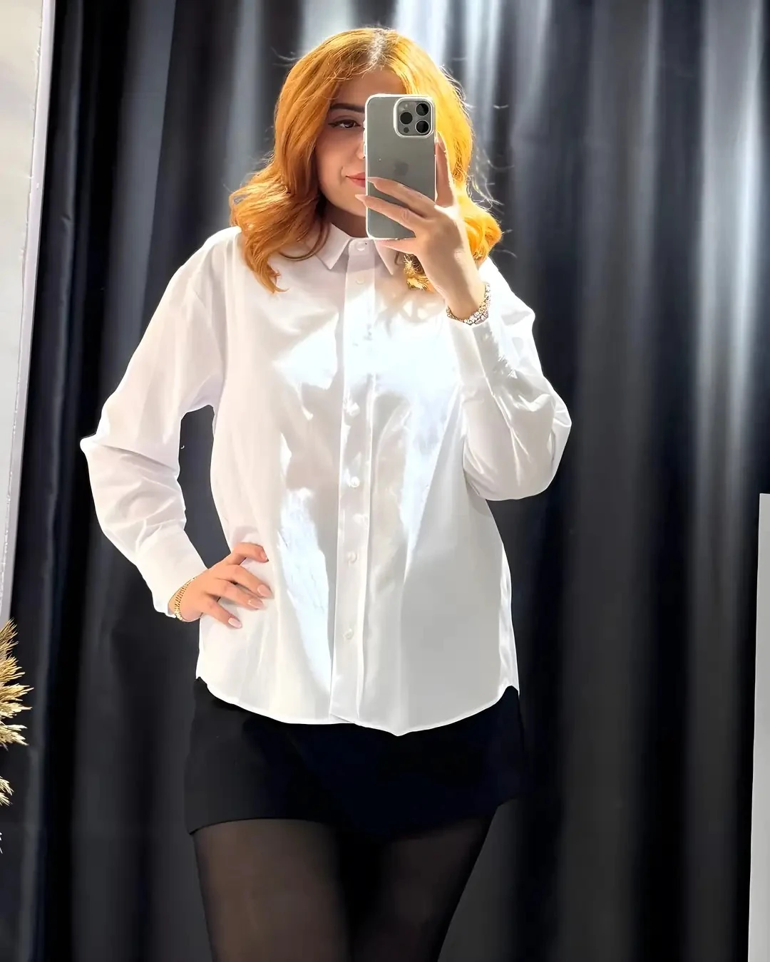 Klasik Düz Kesim Beyaz Gömlek