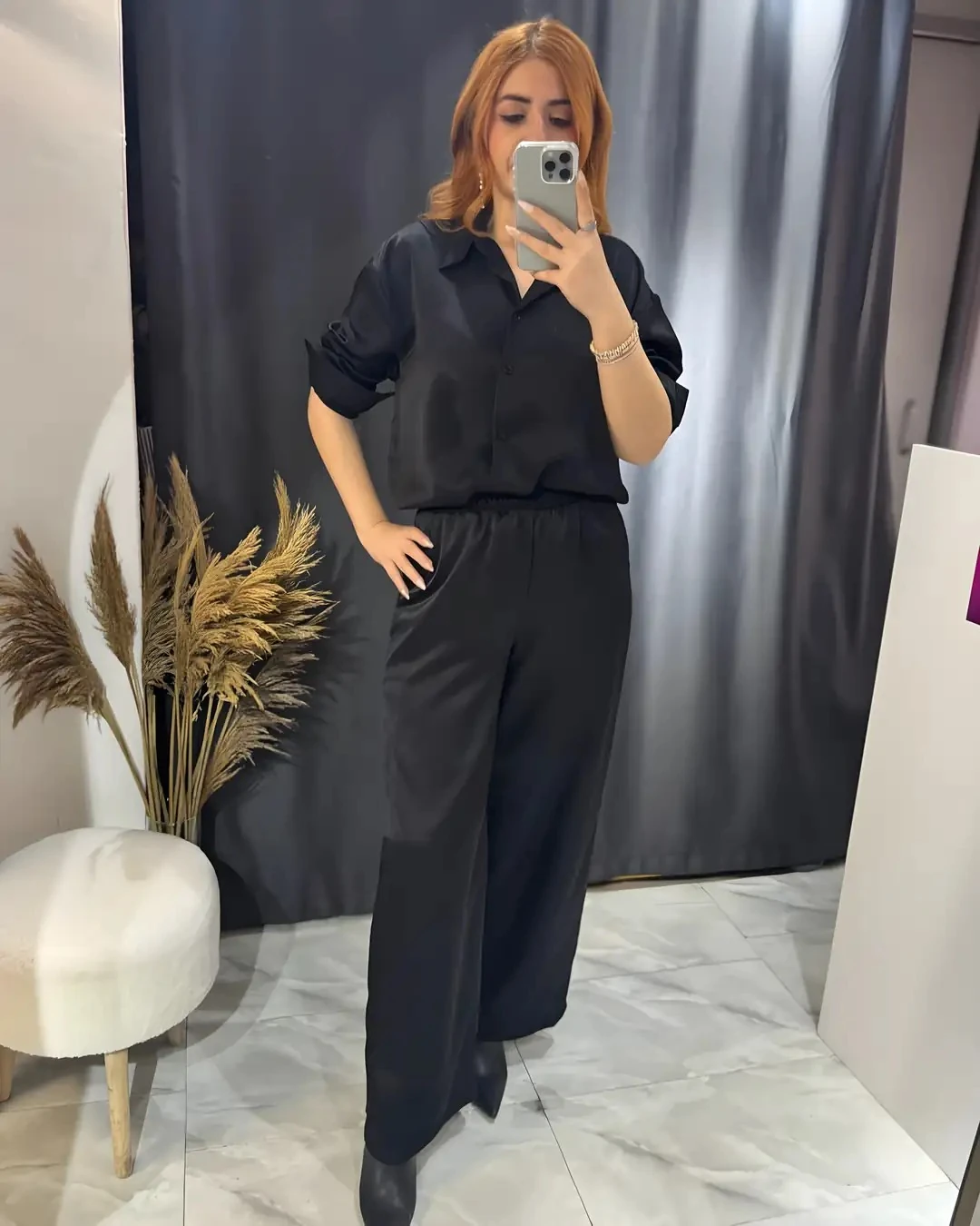 Saten Palazzo Pantolon