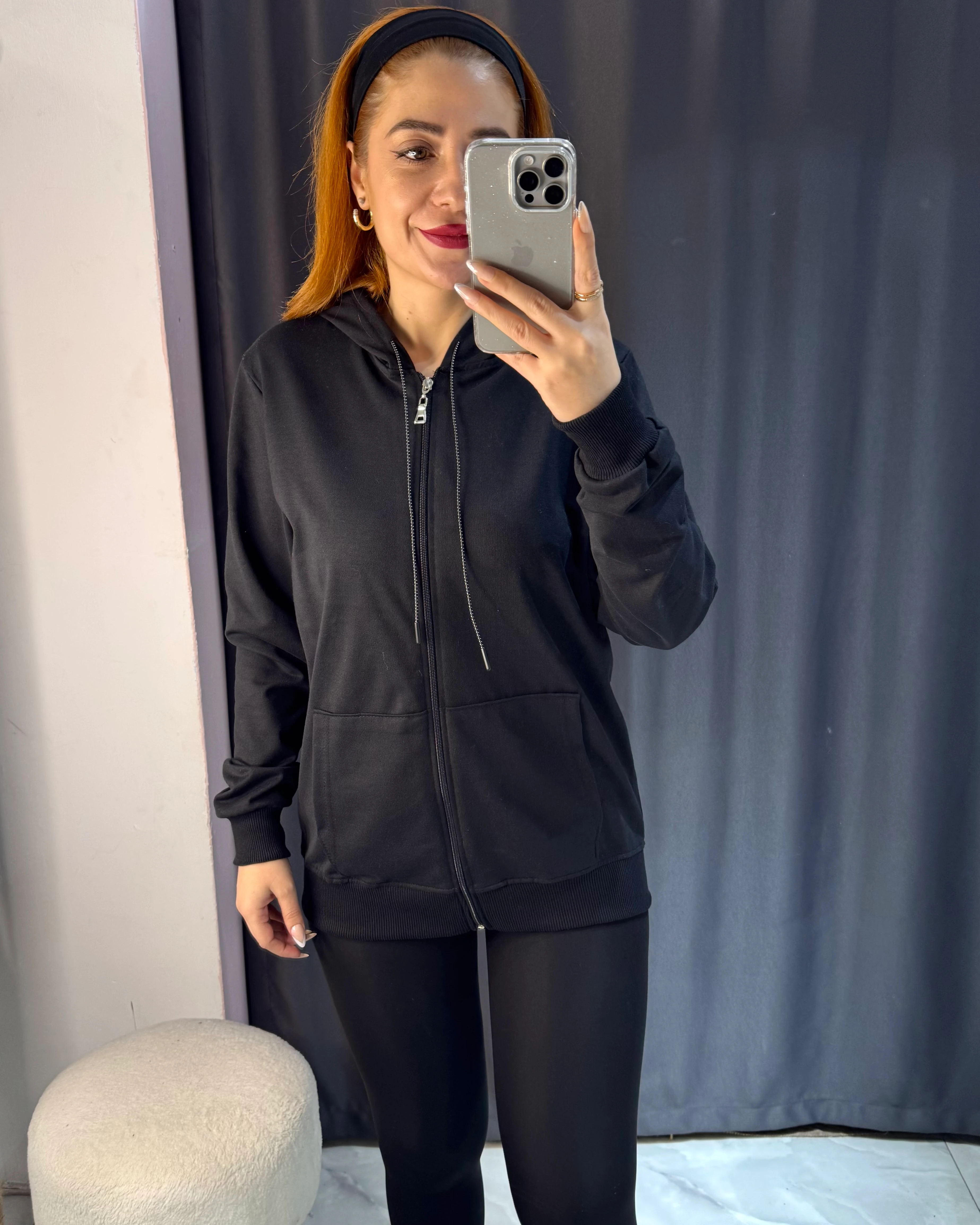 Kapüşonlu Fermuarlı Sweat