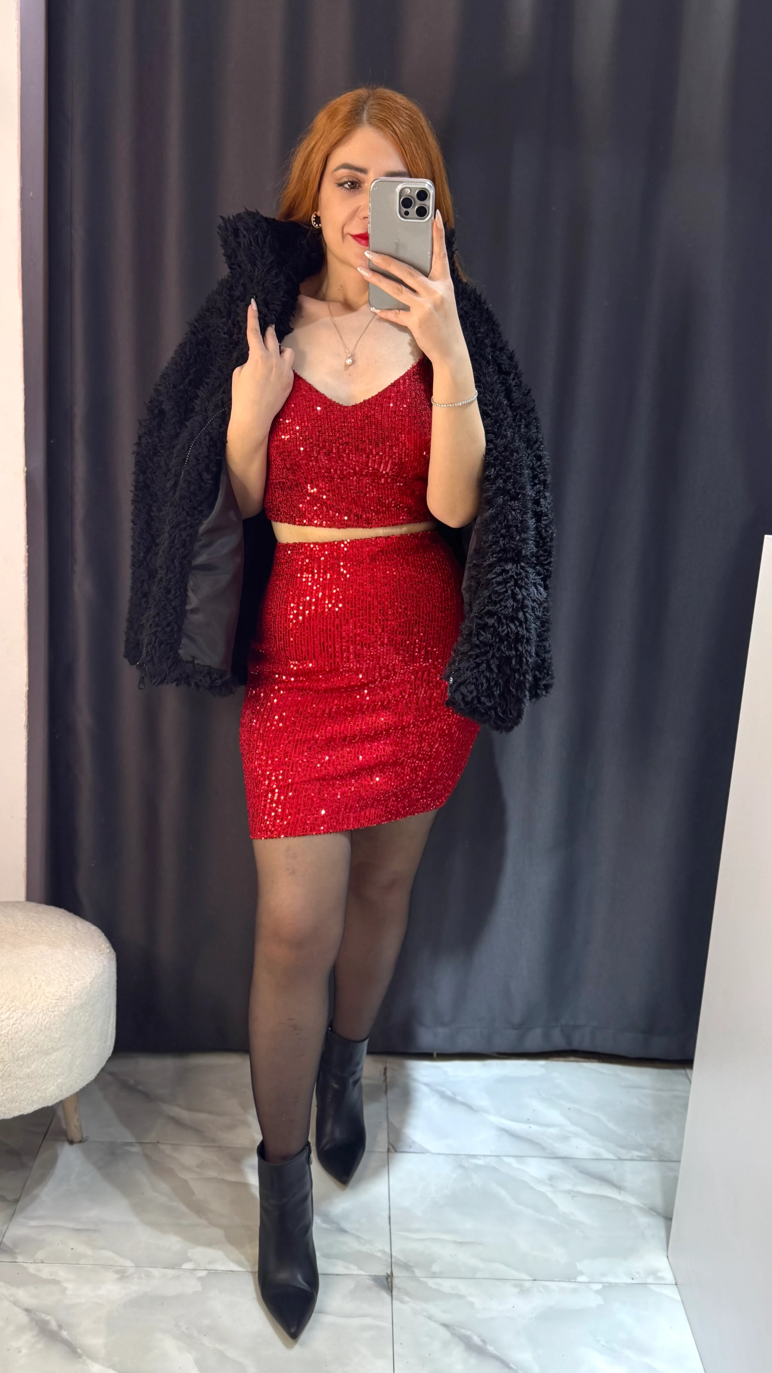 Pull Payet Crop Üst - kırmızı