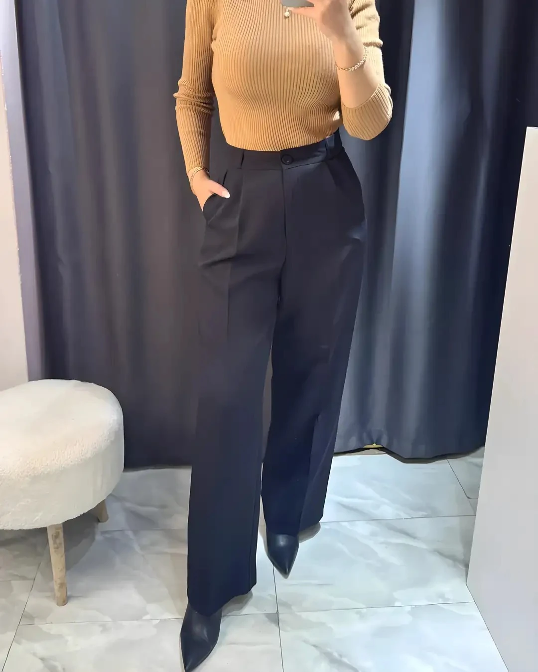 Yüksek Bel Palazzo Pantolon