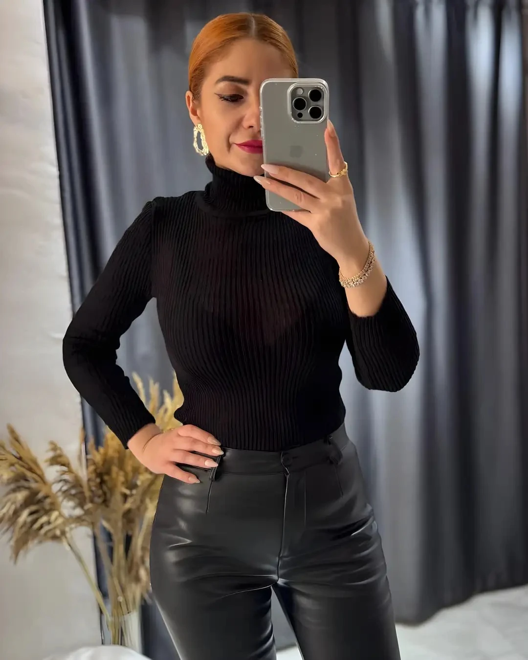 Boğazlı Fit Triko Kazak