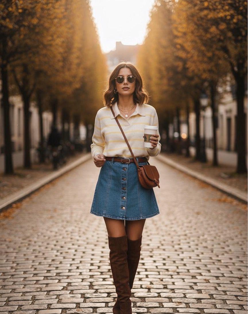 ZR-Çizgili Polo Yaka Triko - sarı