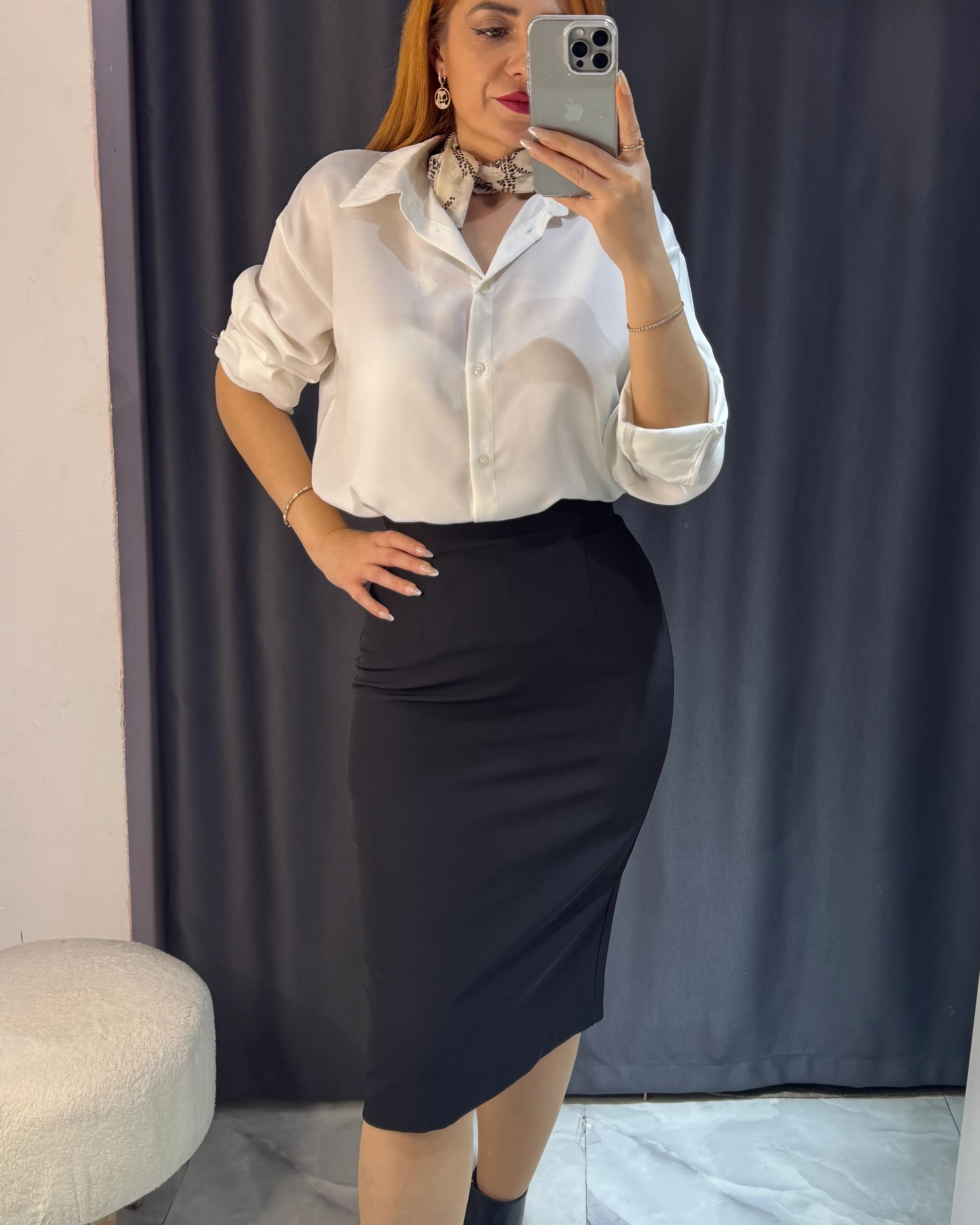 Yüksek Bel Kalem Etek