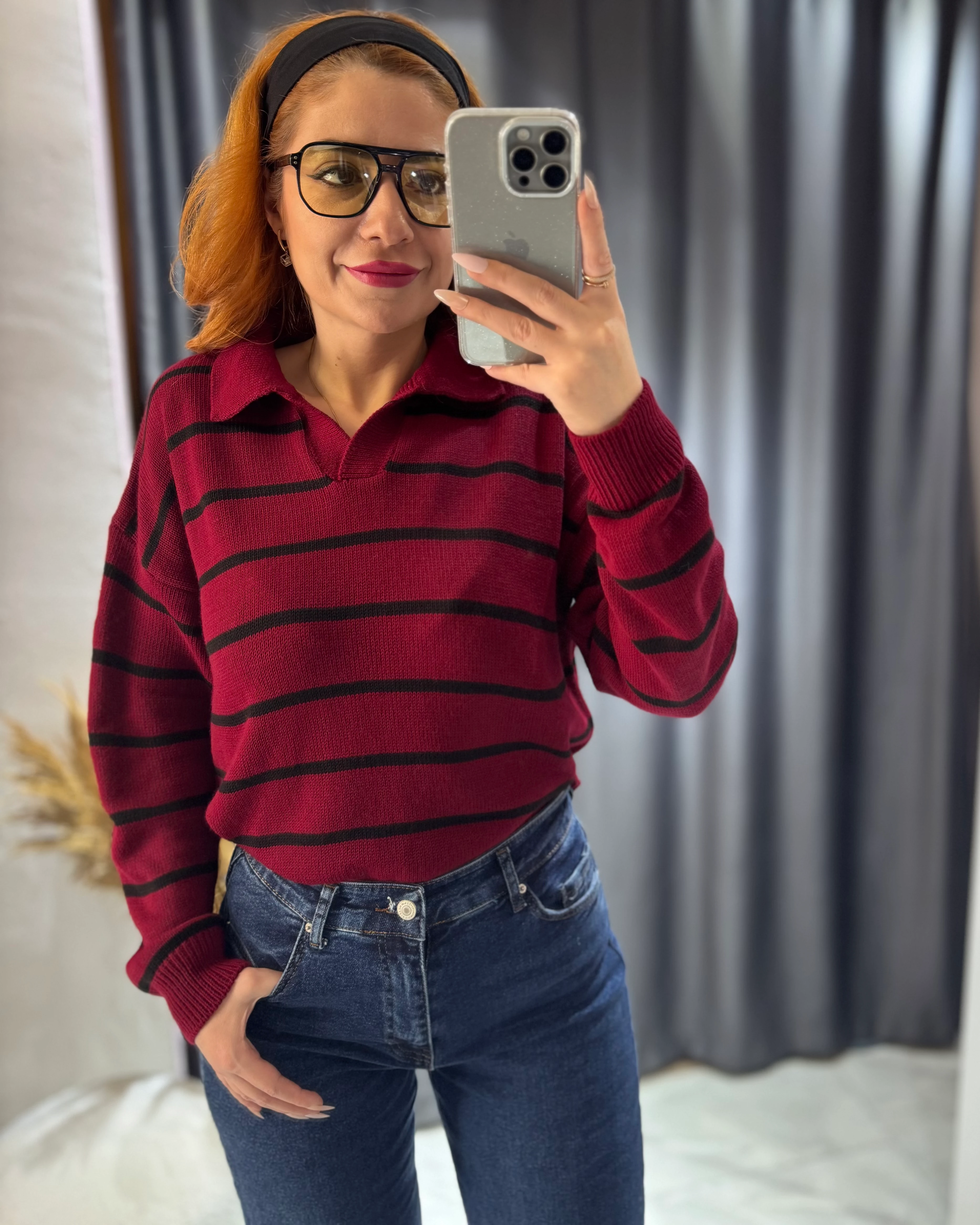 ZR-Çizgili Polo Yaka Triko