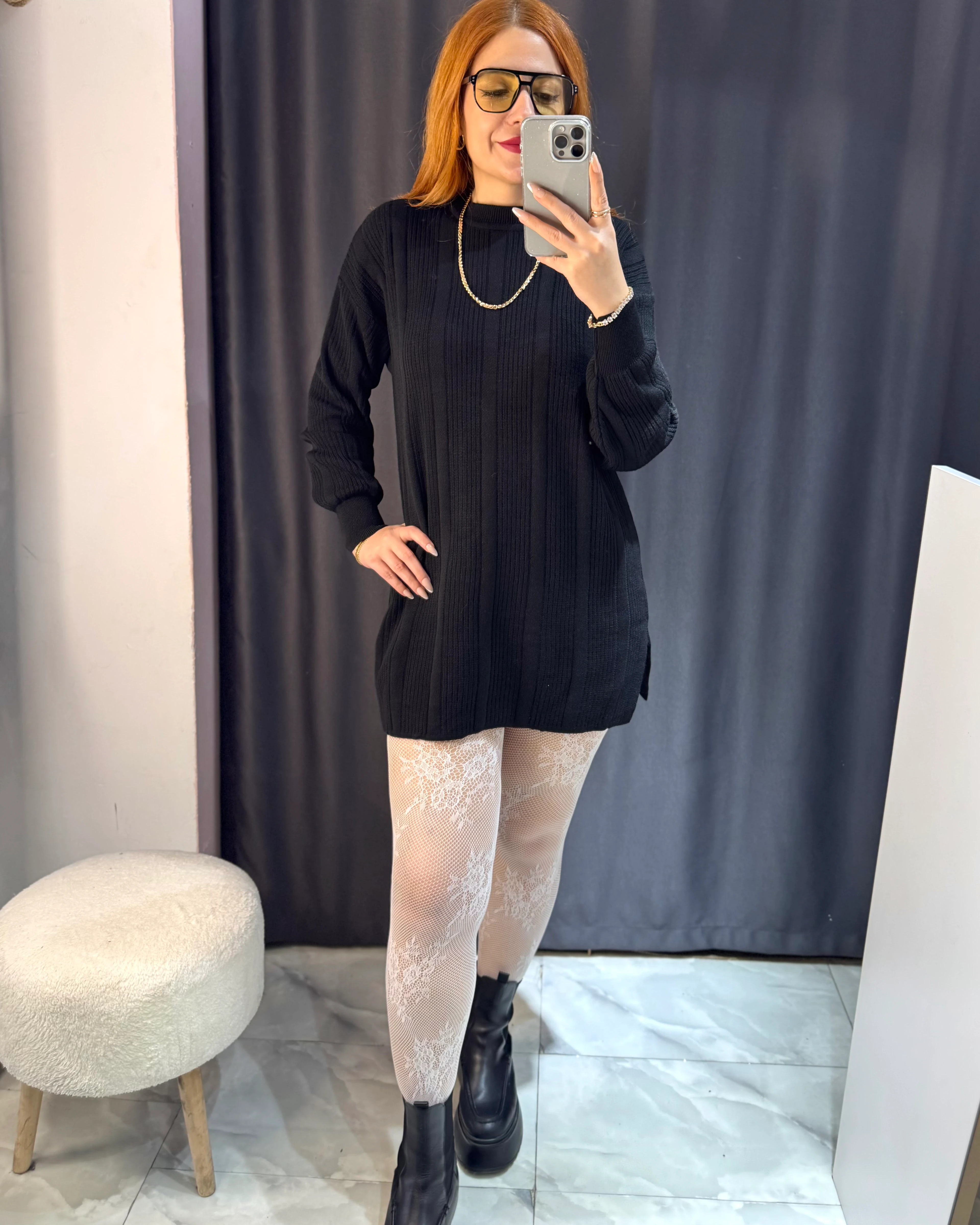 Oversize Triko Tunik Elbise