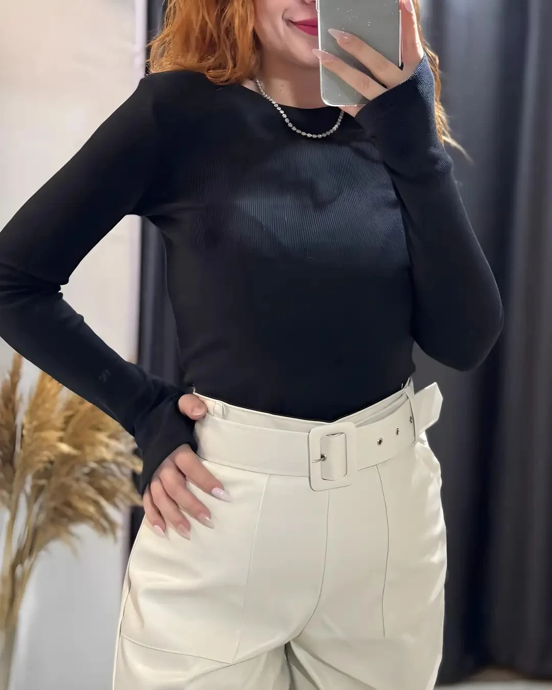 Siyah Parmak Geçmeli Basic Body - siyah