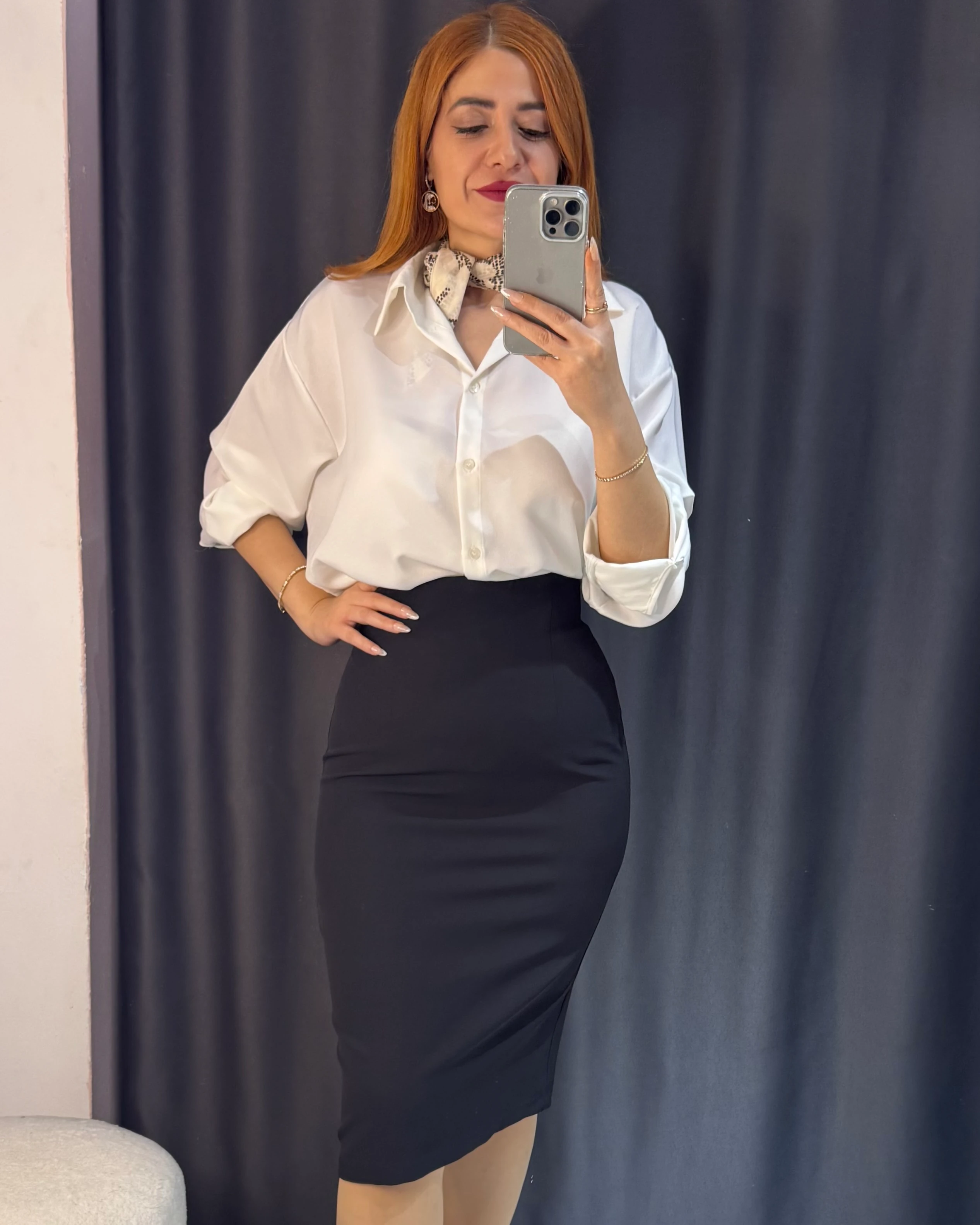 Yüksek Bel Kalem Etek