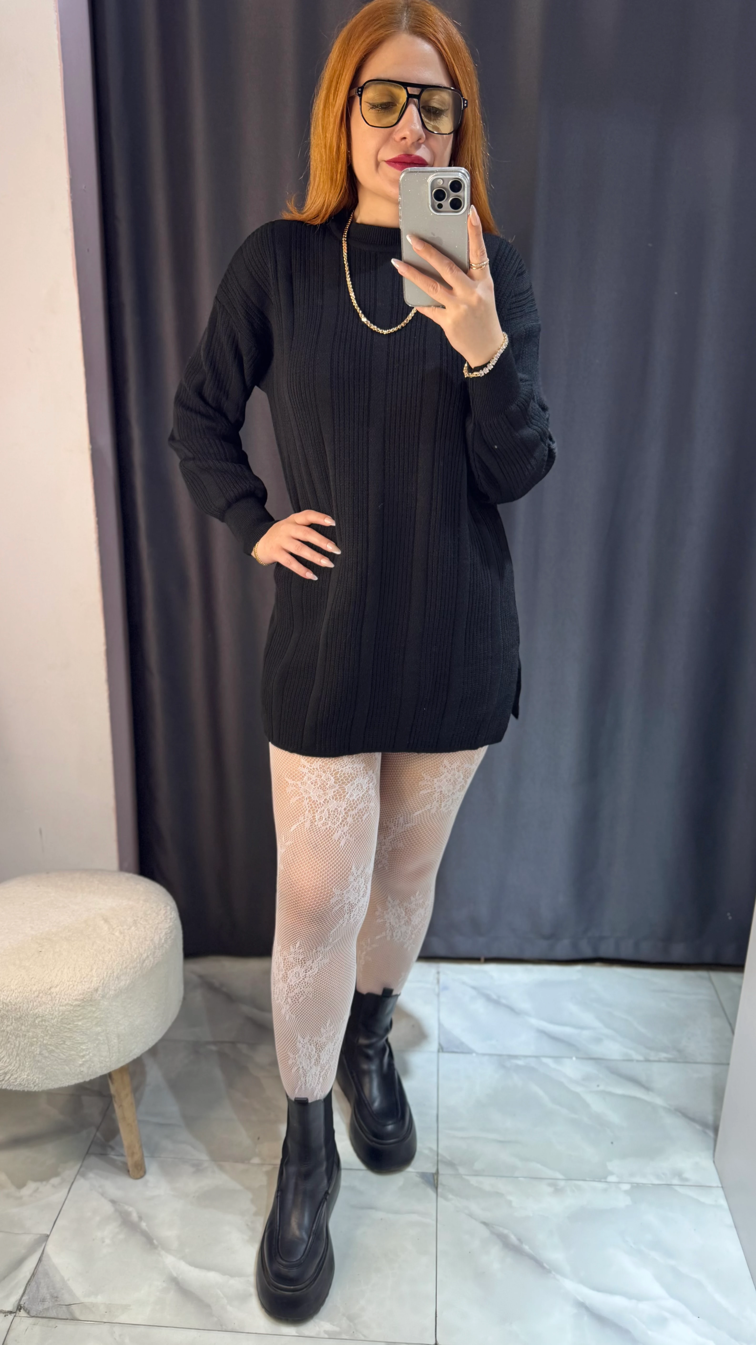 Oversize Triko Tunik Elbise