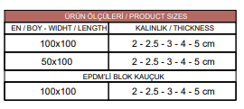 SBR KİLİTLİ VE BLOK KAUÇUK / SBR BLOCK AND TILE RUBBER 