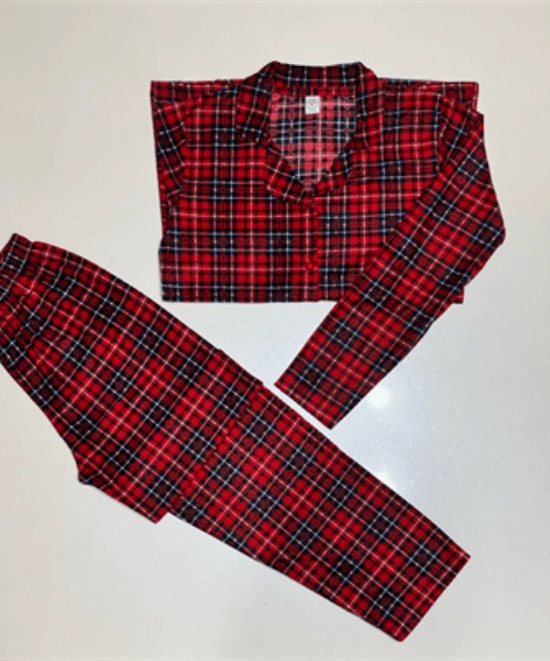 Ekose süet pijama takımı