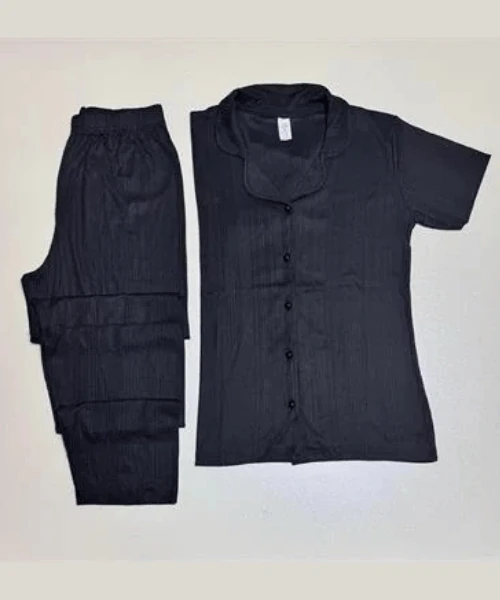 Siyah kısa kollu pijama takımı