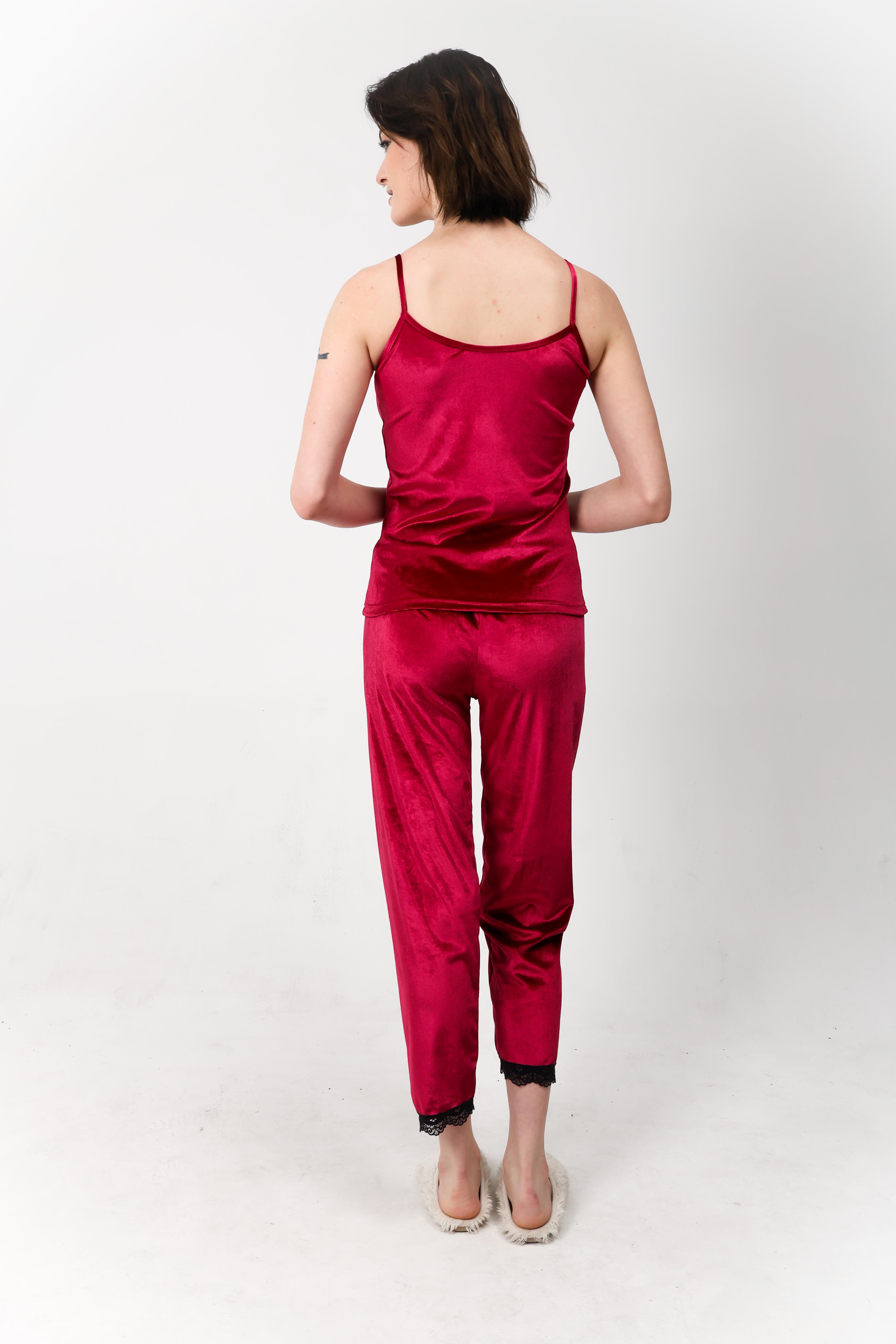 Bordo kadife pijama takımı
