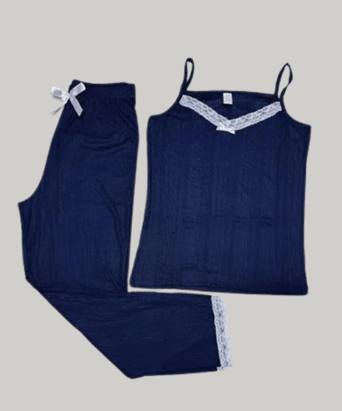 Lacivert askılı pijama takımı