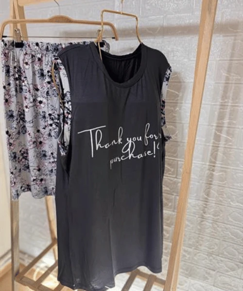 Gri kalın askılı şortlu takım