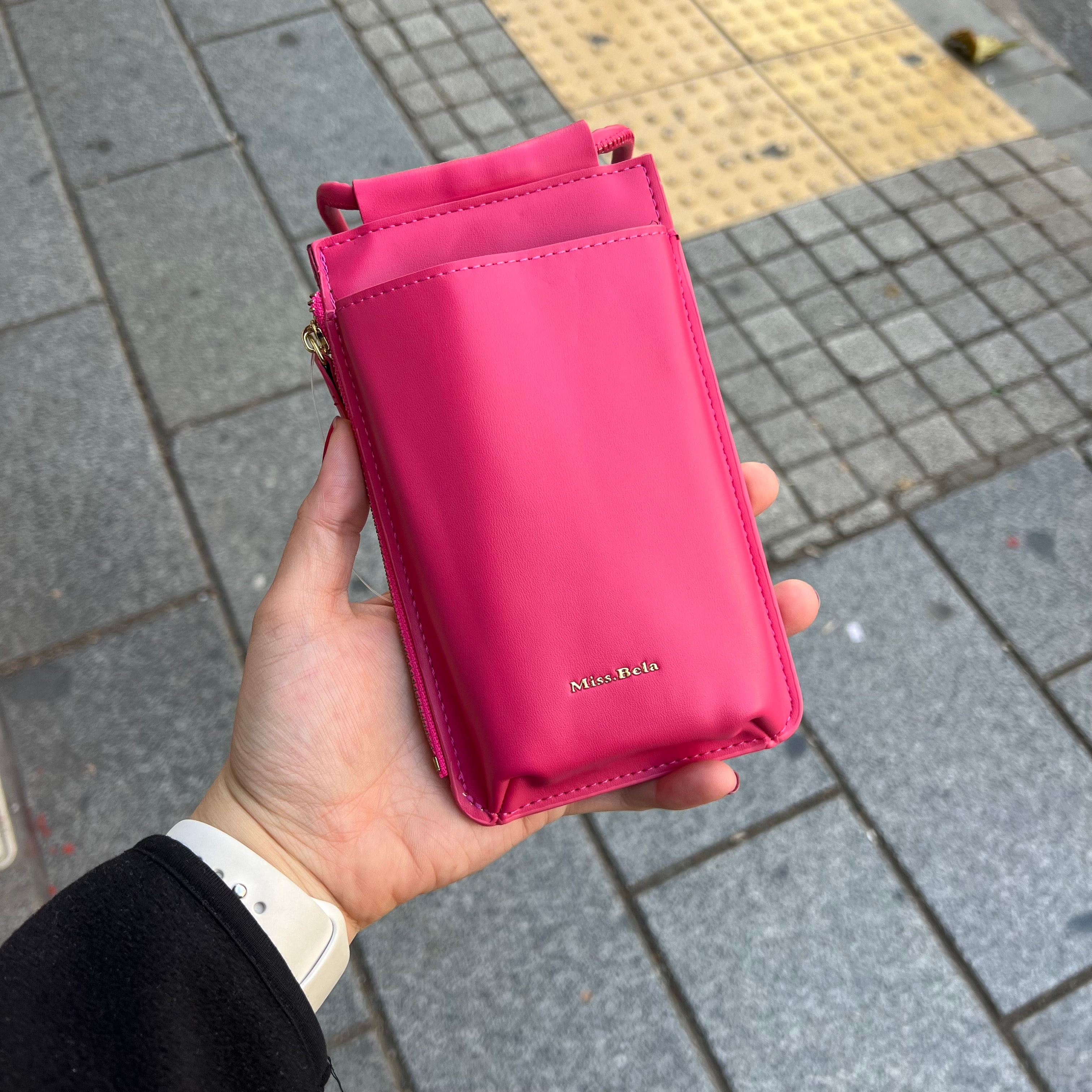 Pembe Telefon Çantası