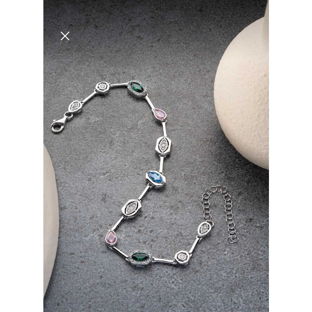 Silver Renkli Taşlı Element Bileklik