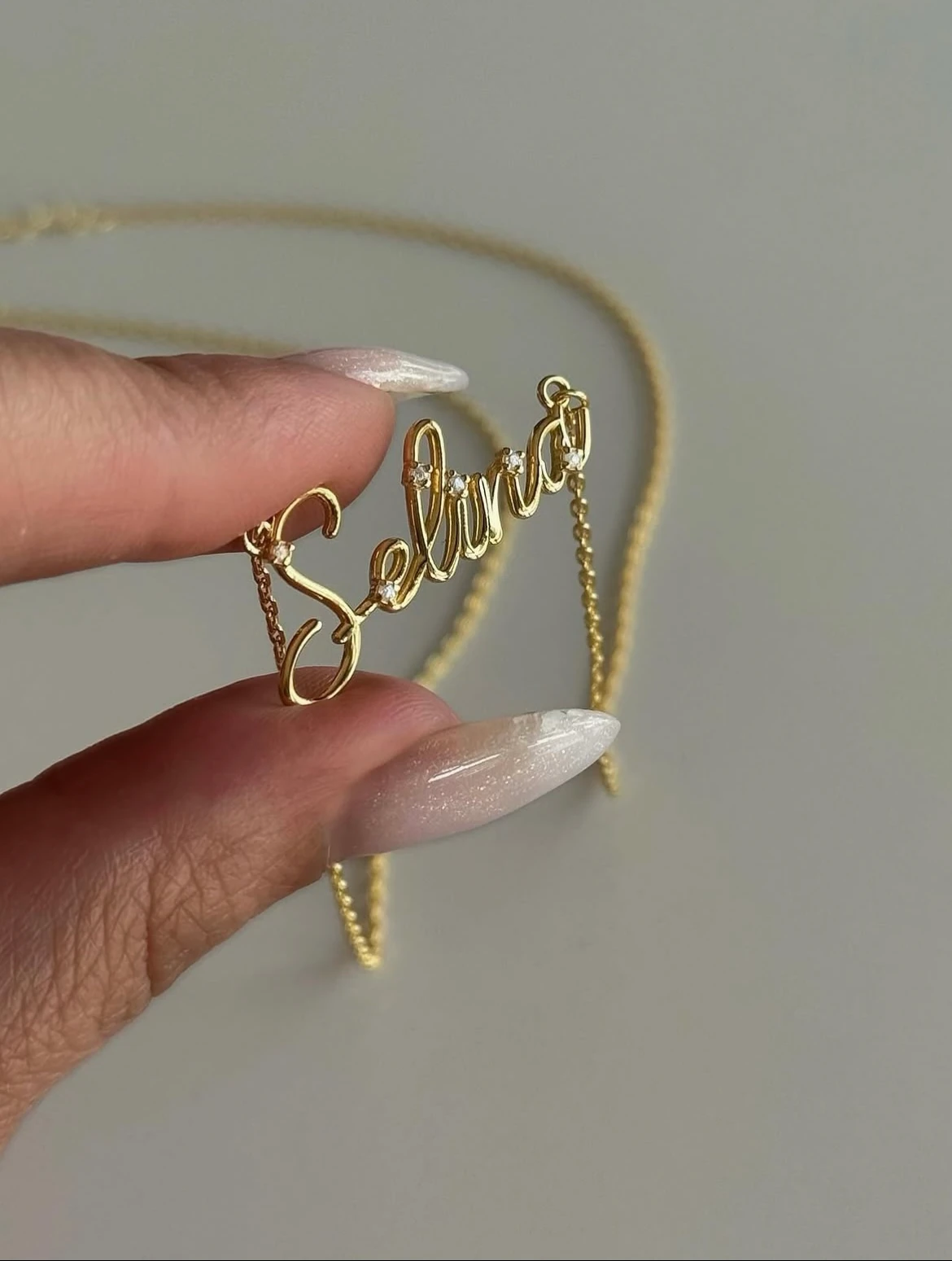 925 Ayar Gümüş Taşlı İsimli Kolye