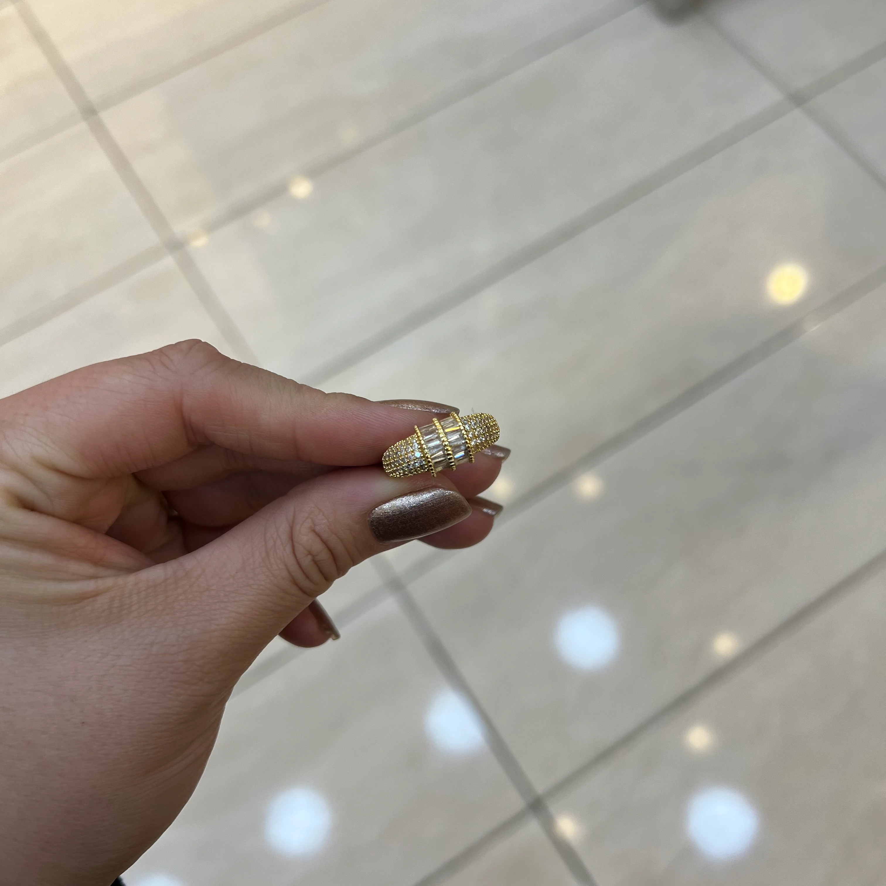 Çelik Gold Taşlı Yüzük