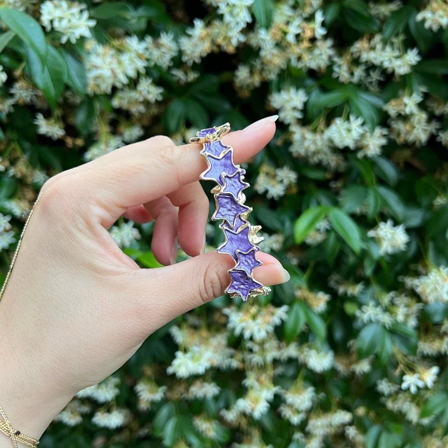 Mor Sedefli Ayarlanabilir Bileklik